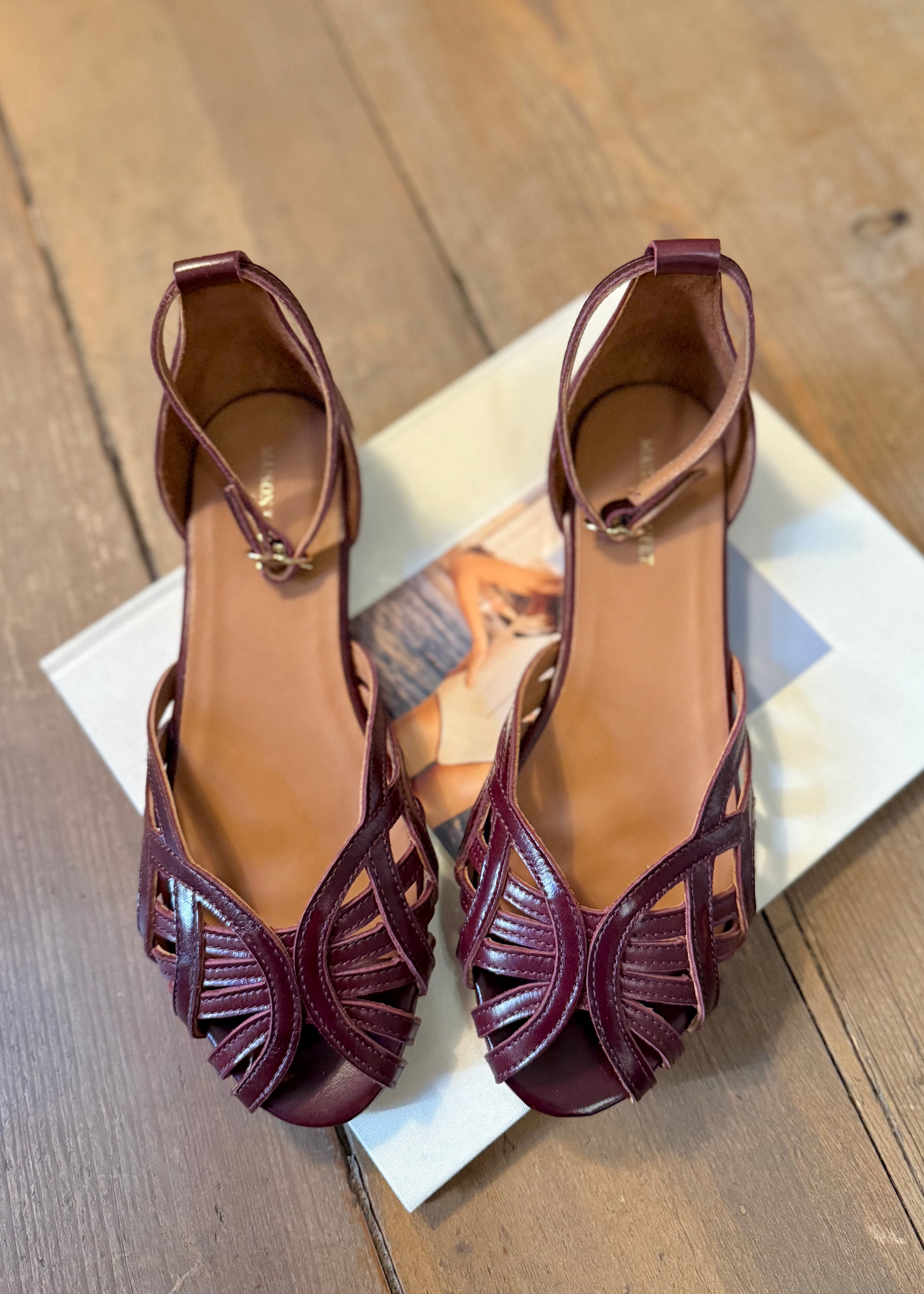 Sandales Maison Toufet Olympe Bordeaux - L'adresse Corte