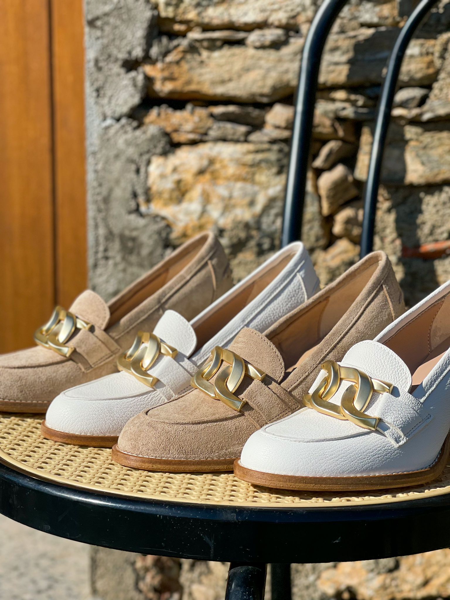 Mocassins à talons Semerdjian E861E3 Blanc - L'adresse Corte