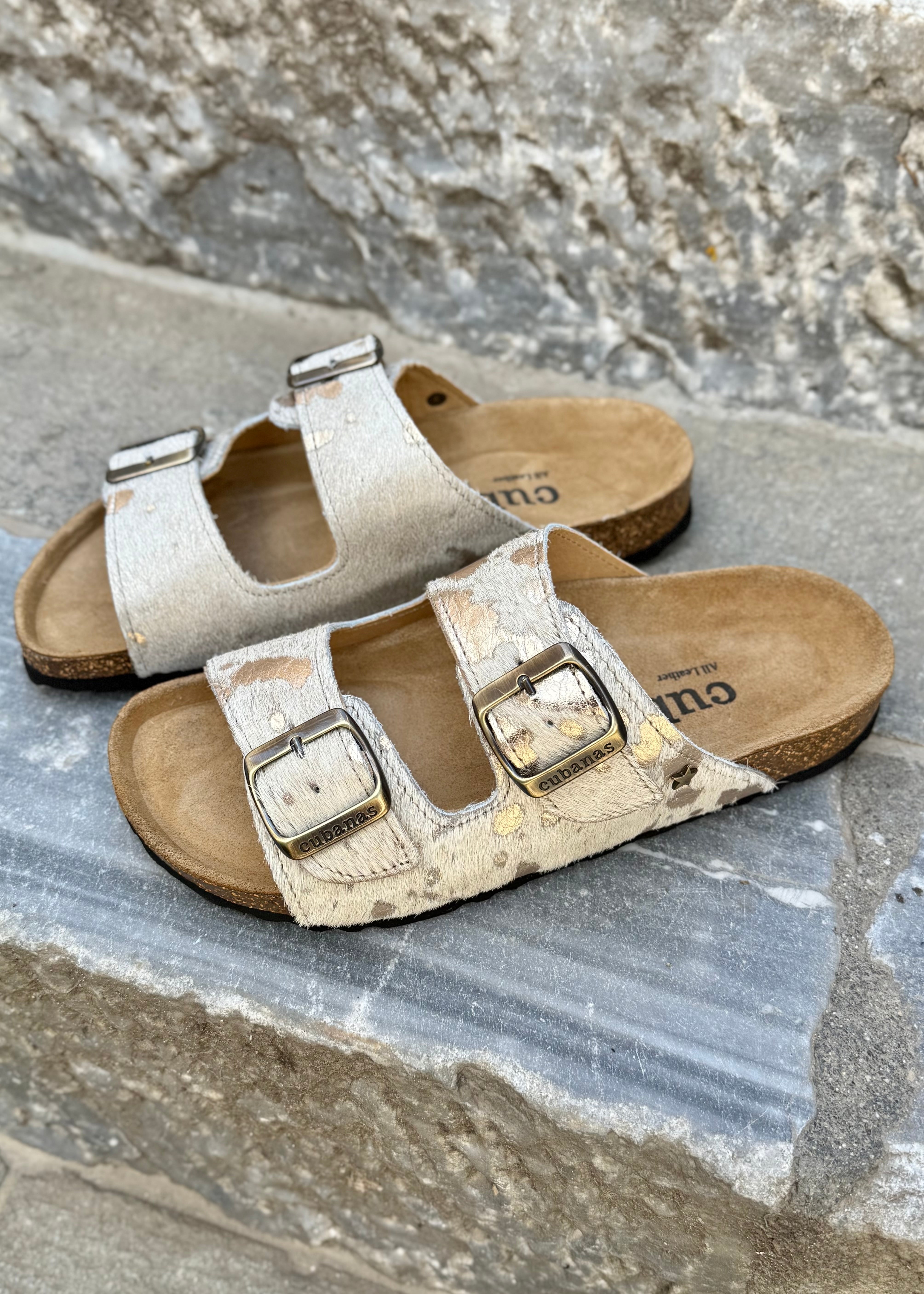 Sandales Cubanas Amalia White gold Cubanas