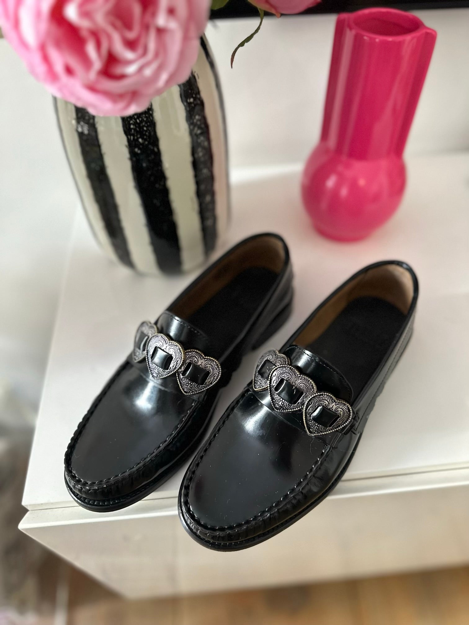 Mocassins Toral Elia Heart Black - L'adresse Corte