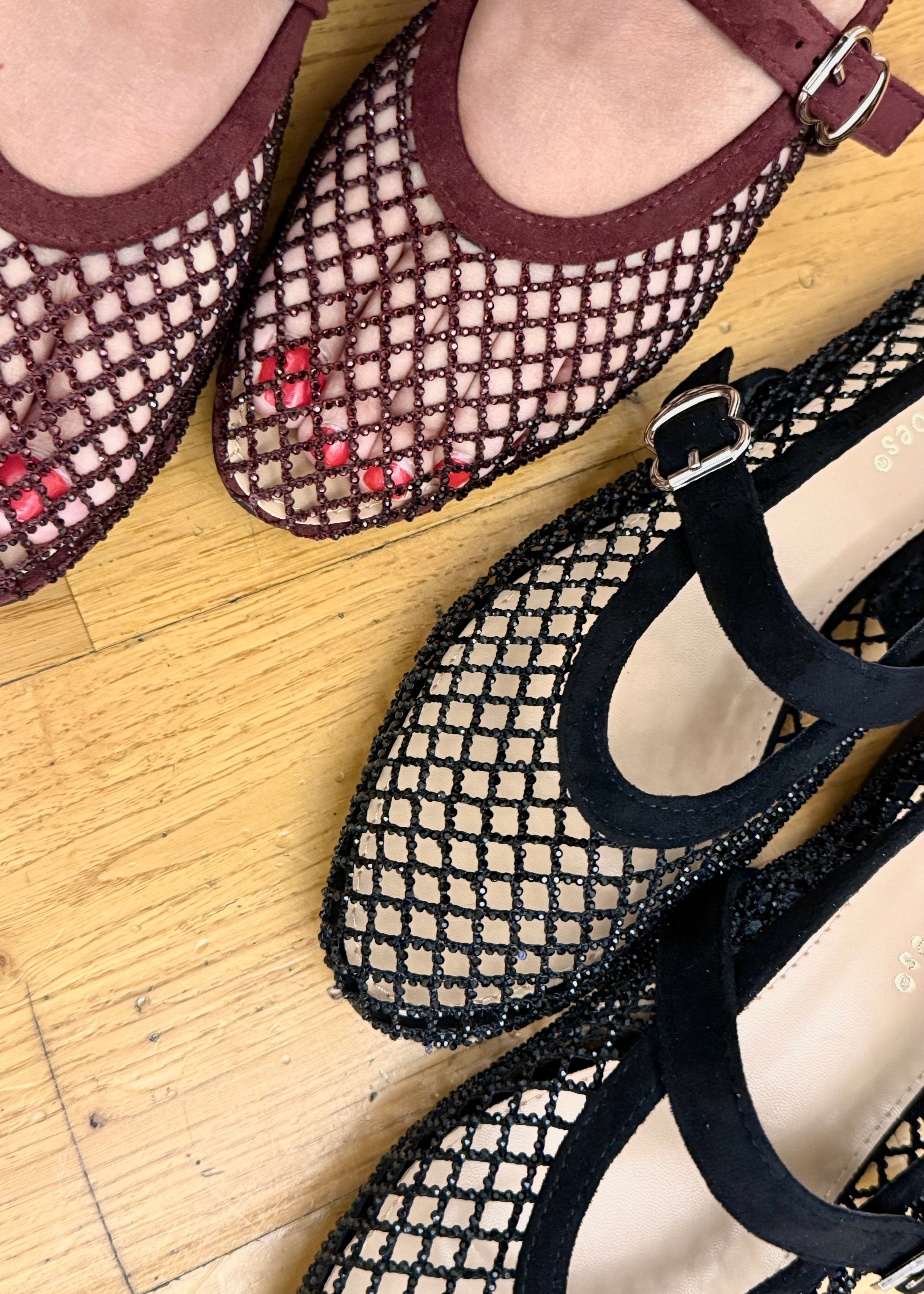 Ballerines ELA suède glitter wine