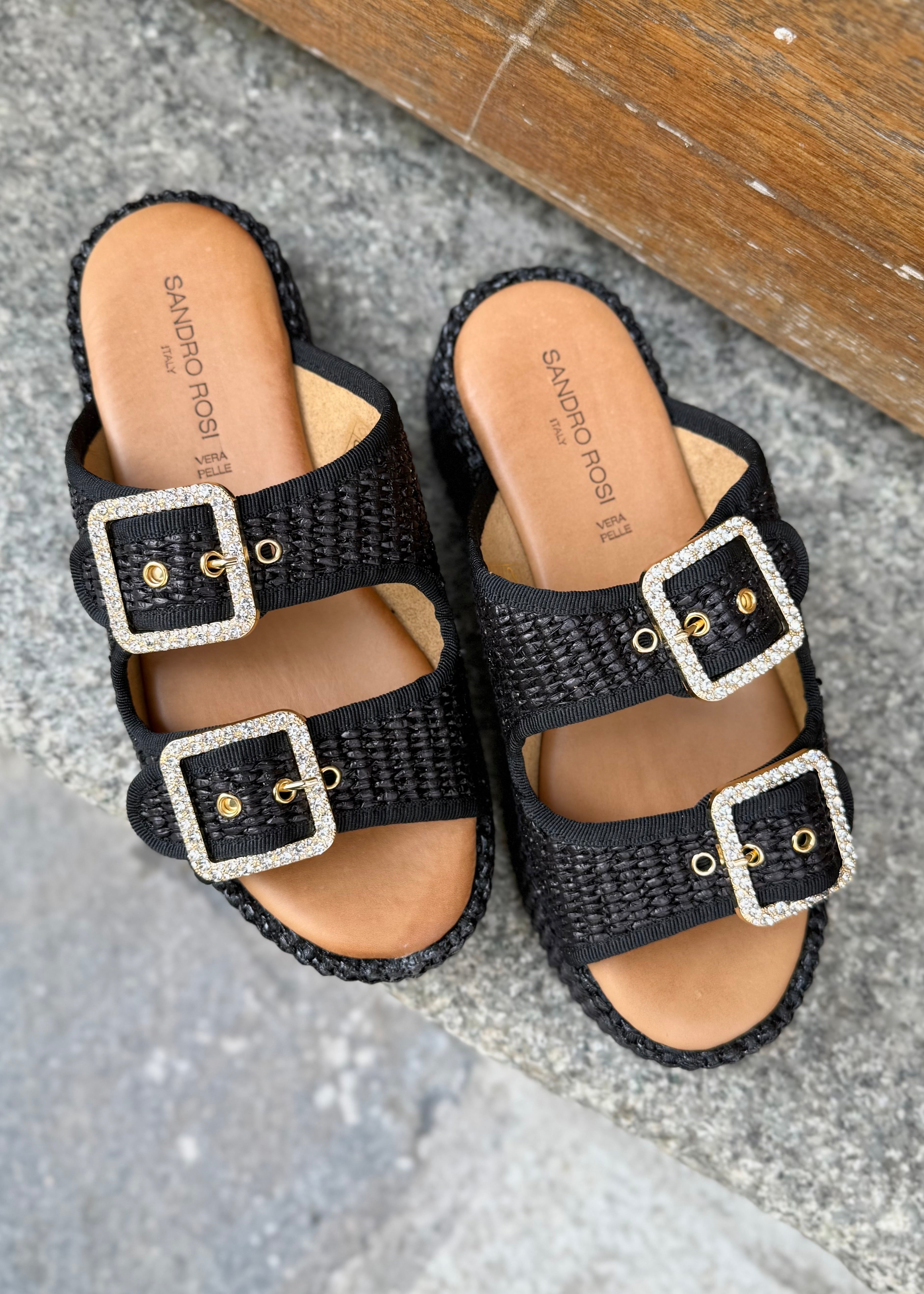 Mules plateformes Sandro Rosi Nero - L'adresse Corte