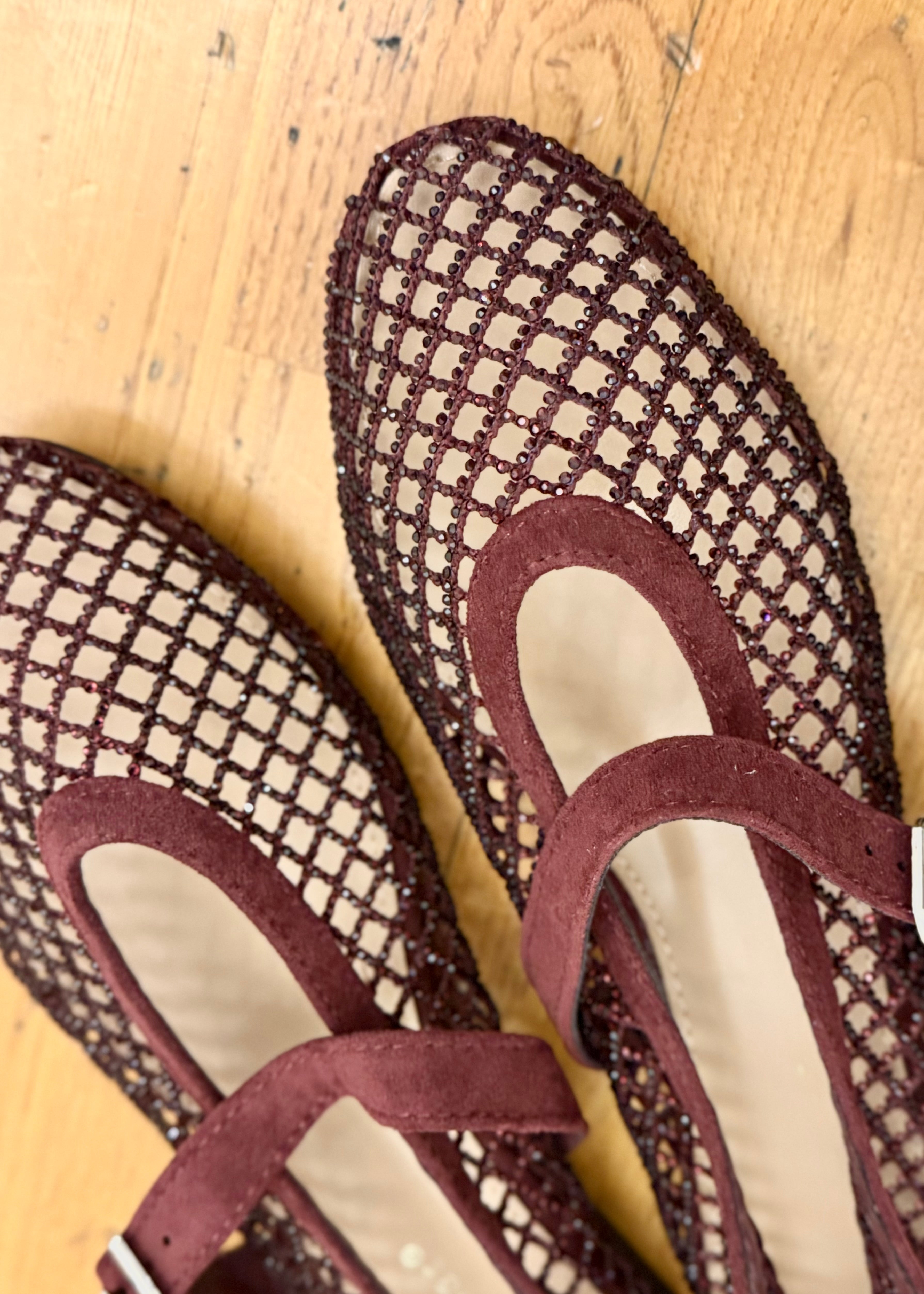 Ballerines ELA suède glitter wine
