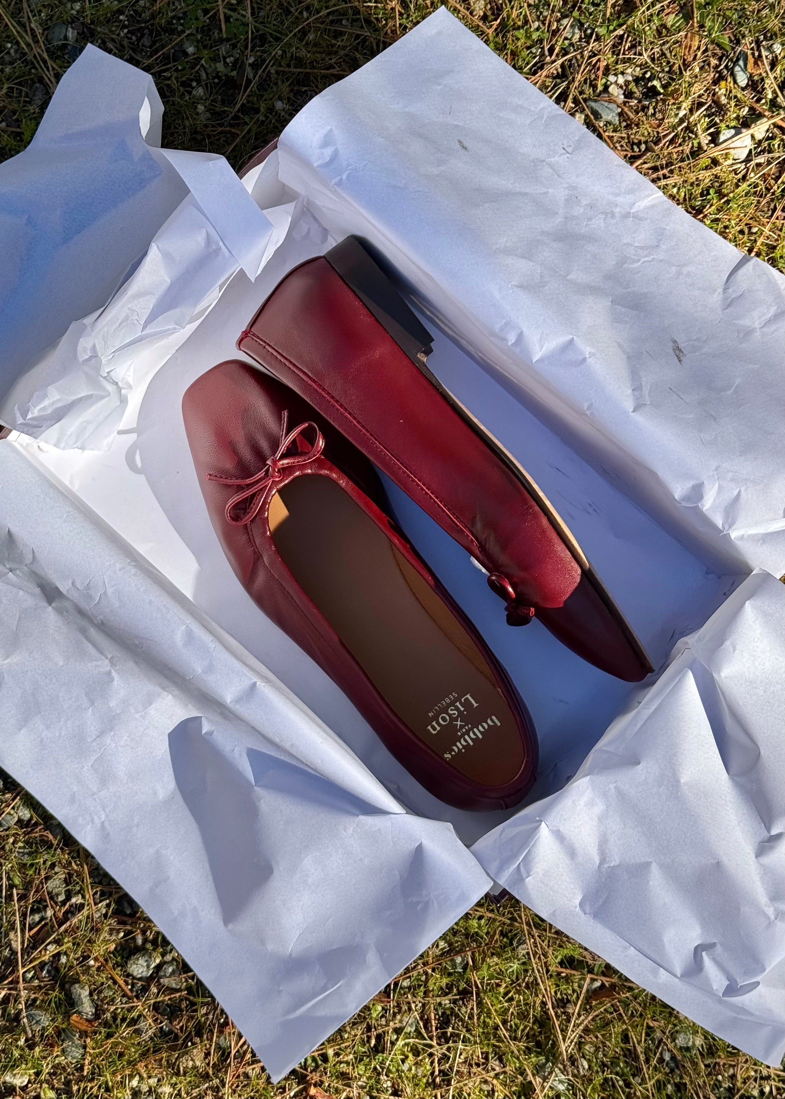 Ballerines Bobbies Charlotte Grenat - L'adresse Corte