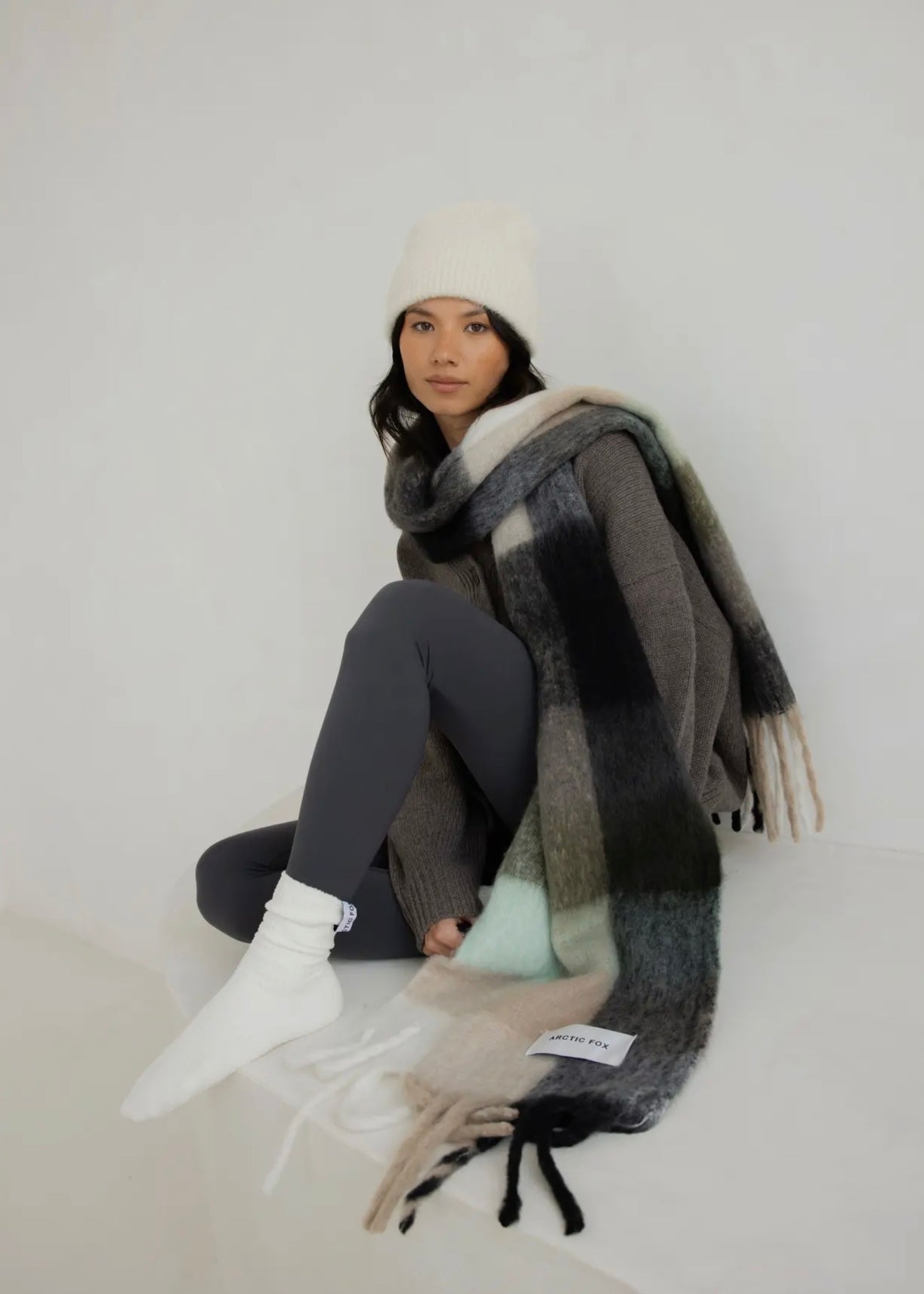 Écharpe Arctic Fox & Co - Black check - L'adresse Corte