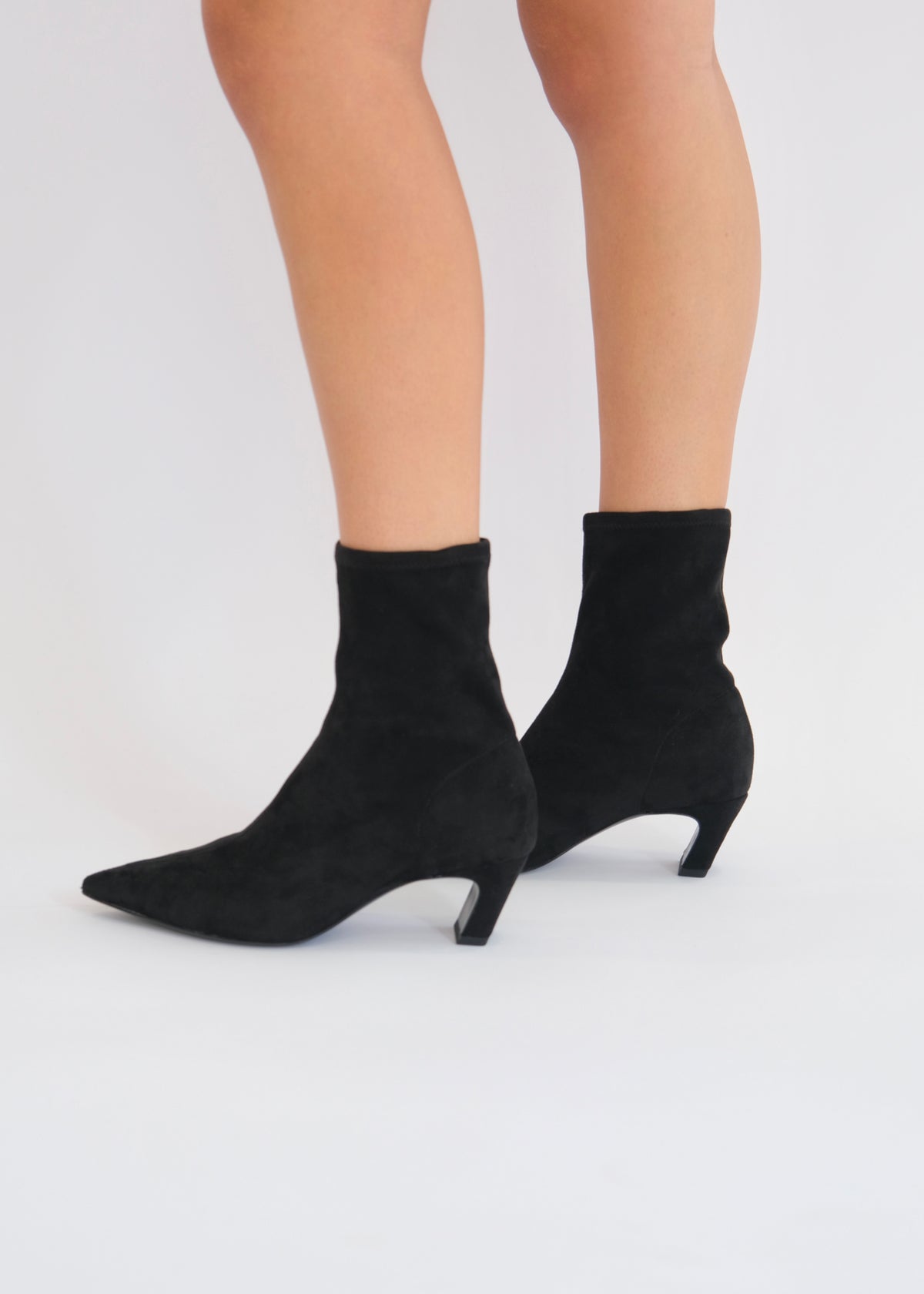 Bottines à talons Ash Viva suède stretch noir - L'adresse Corte