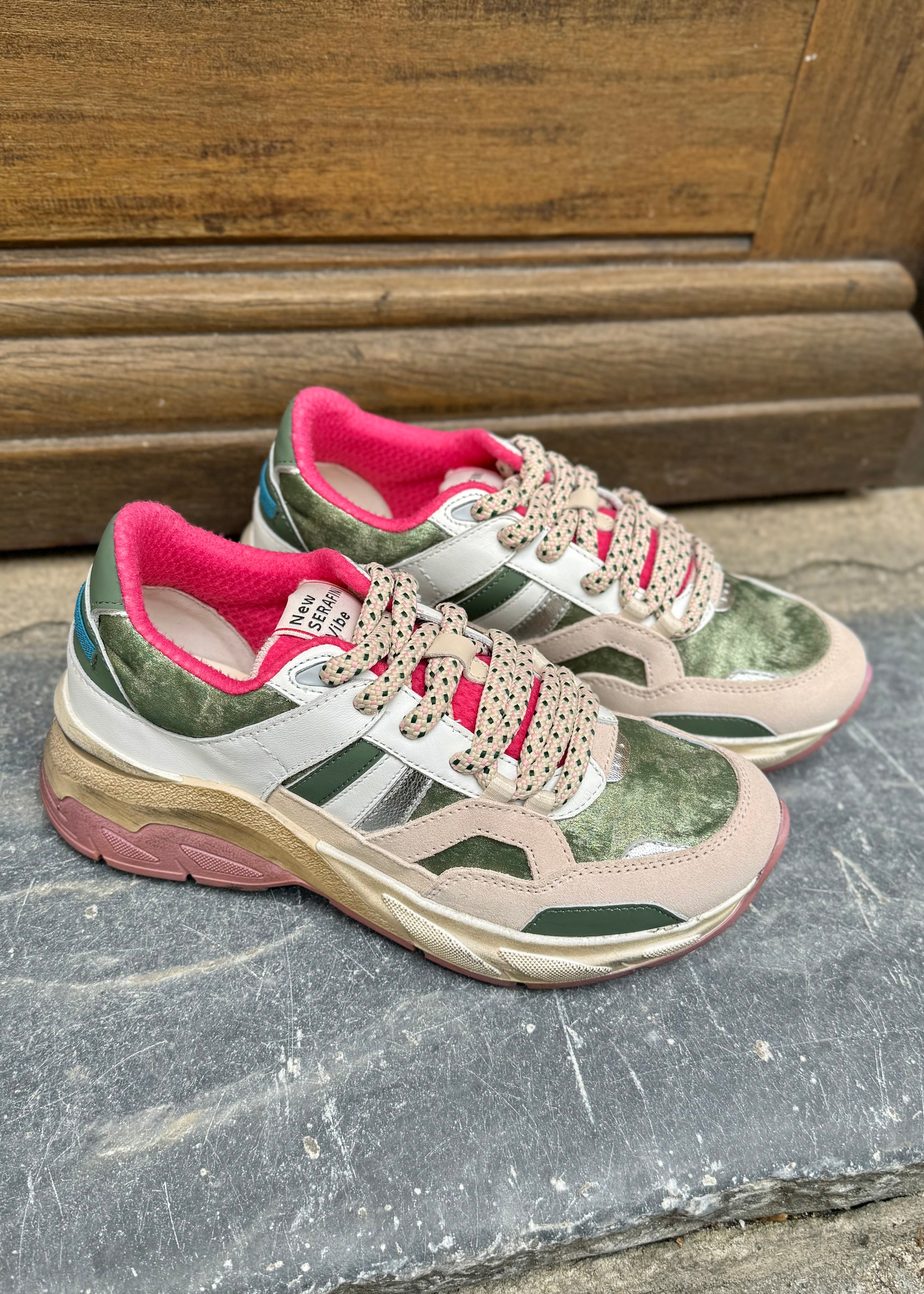 Baskets Serafini Vibe Green/Beige Serafini