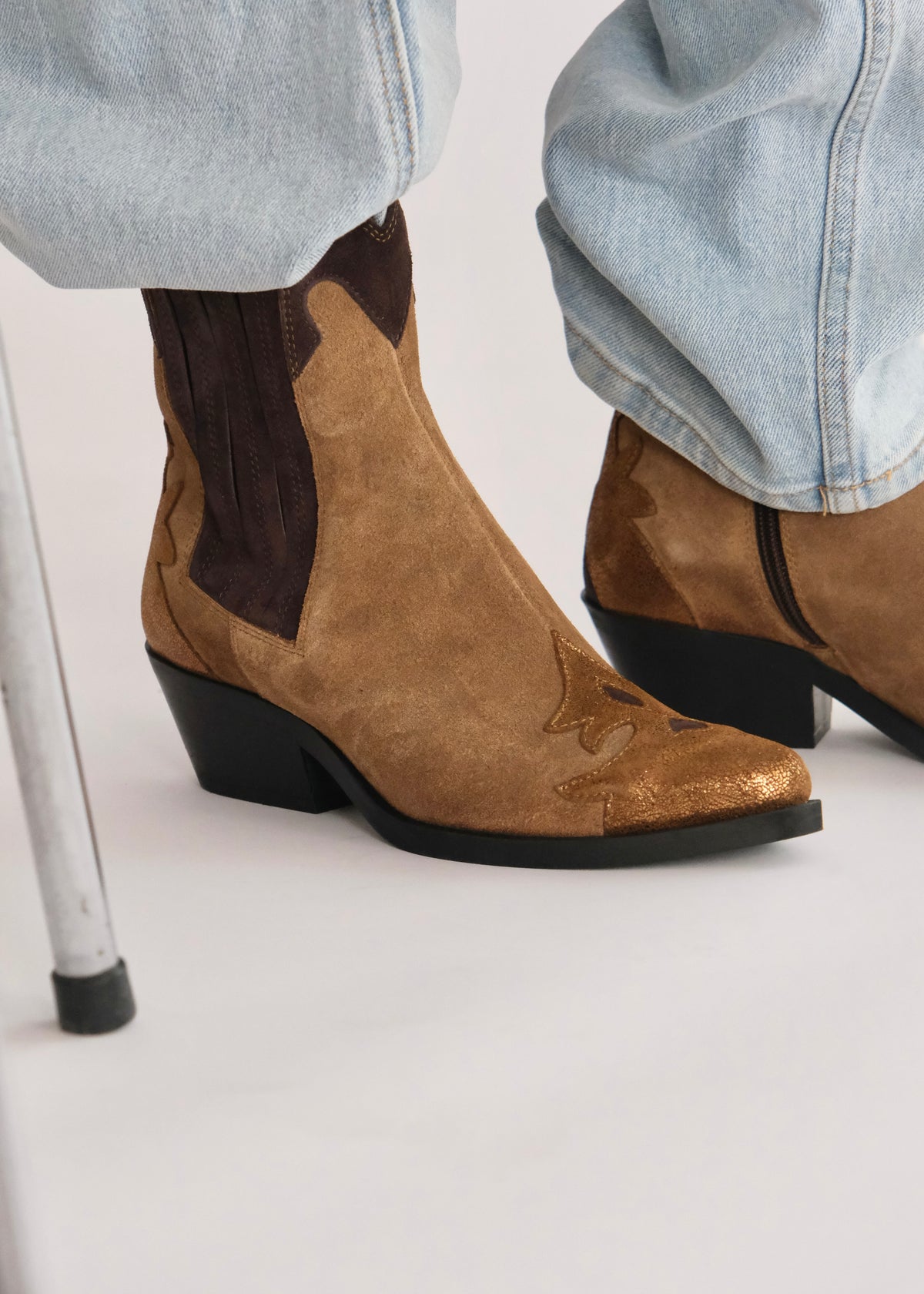 Bottines santiag Minka Jamais Camel
