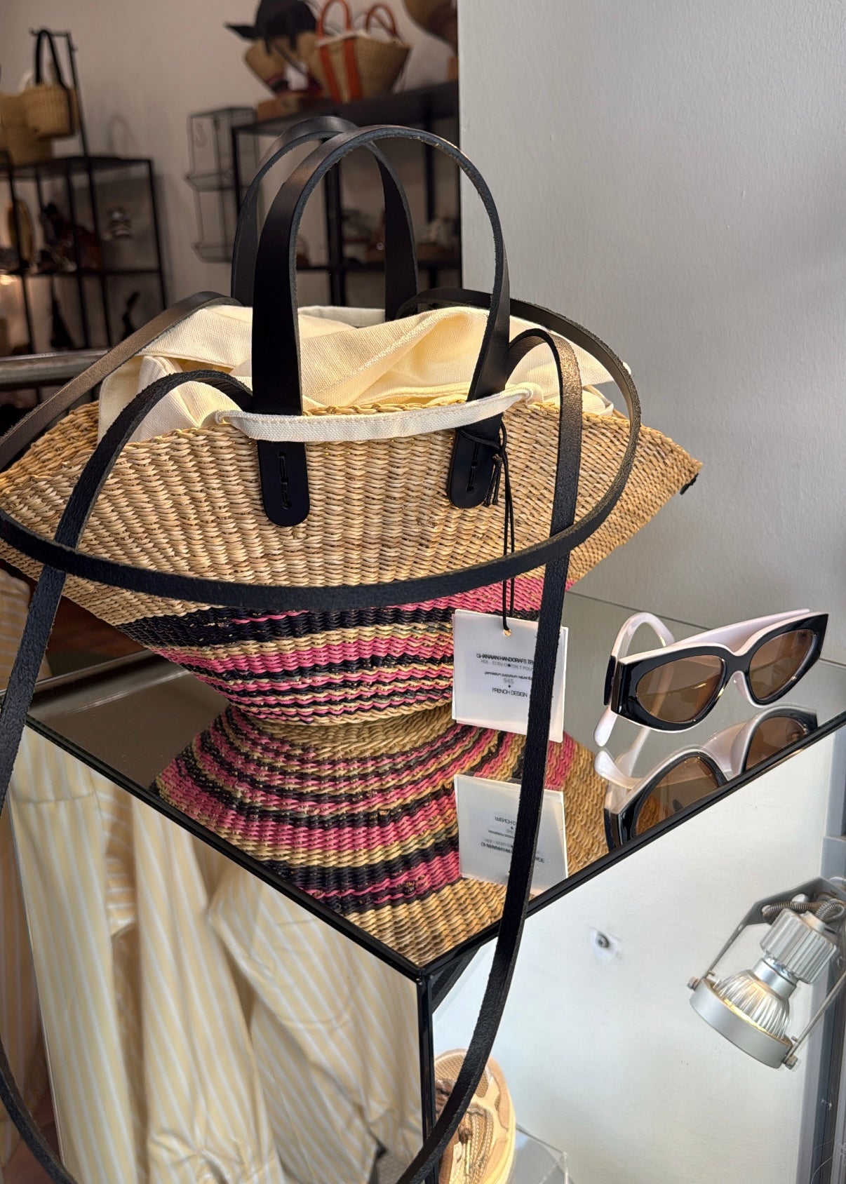 Panier Muuñ Mini Pacha- Pink - Black Handles