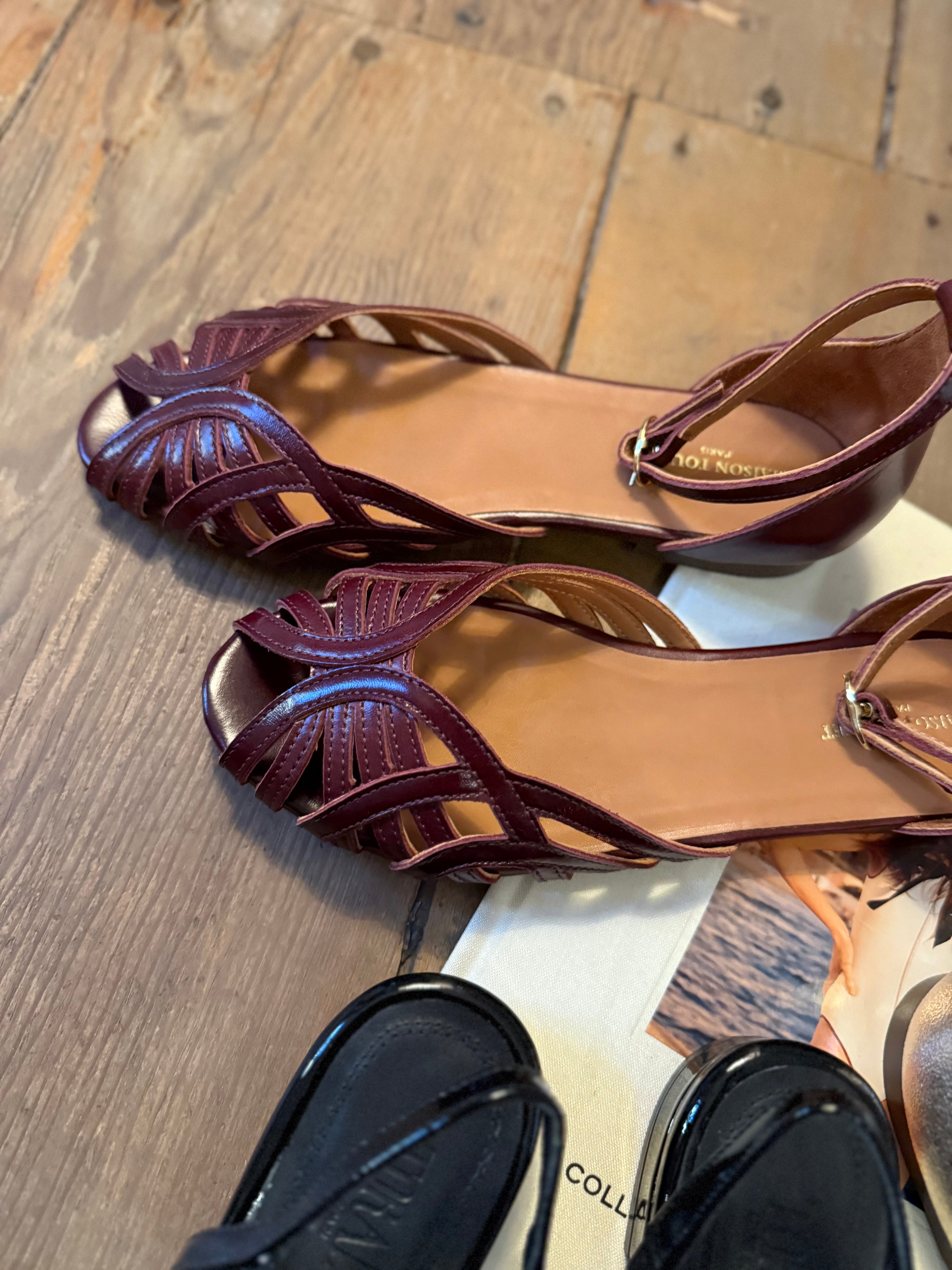 Sandales Maison Toufet Olympe Bordeaux - L'adresse Corte