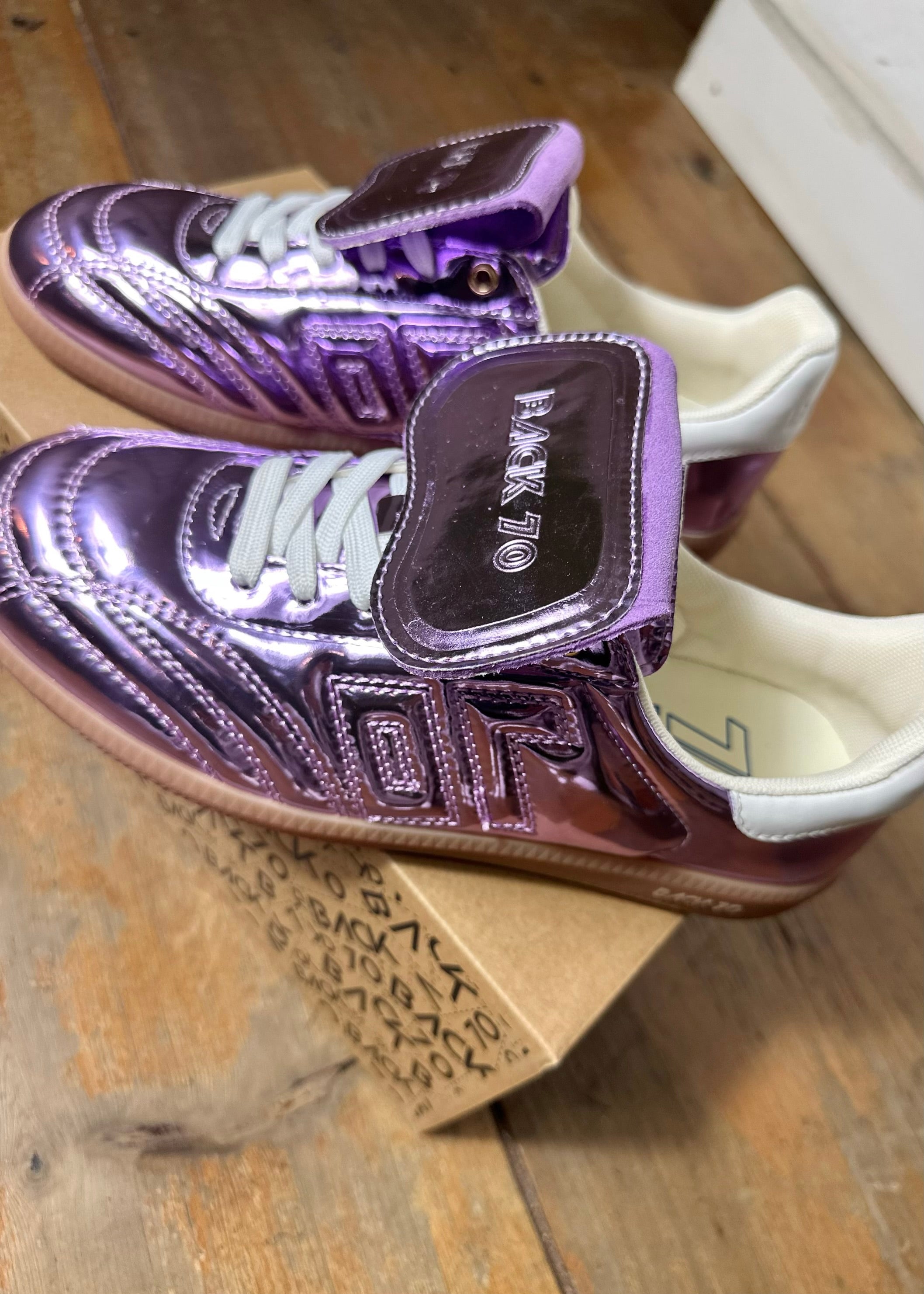 Baskets Back70 Fluffy Metallic purple - L'adresse Corte