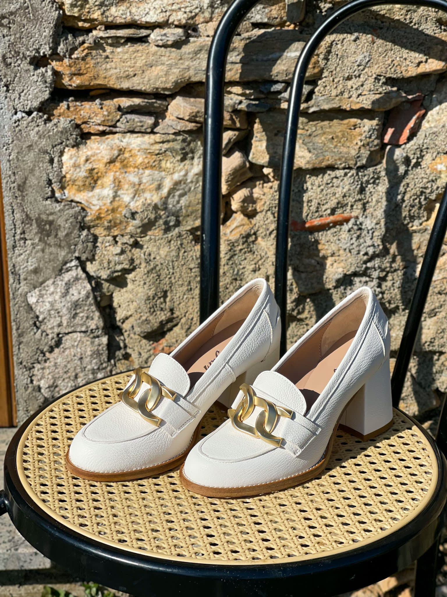 Mocassins à talons Semerdjian E861E3 Blanc - L'adresse Corte