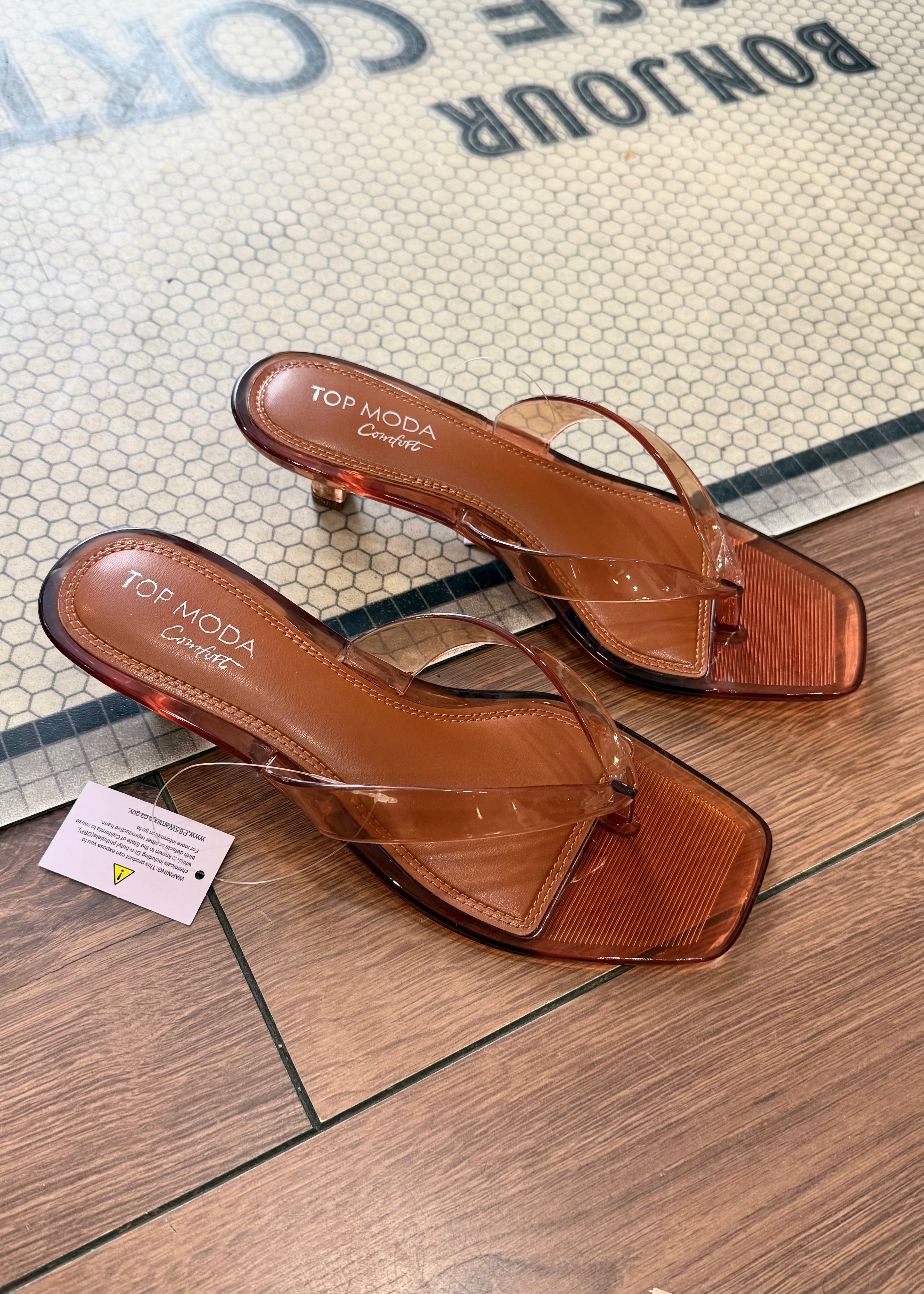 Sandales jellys à talons Tan