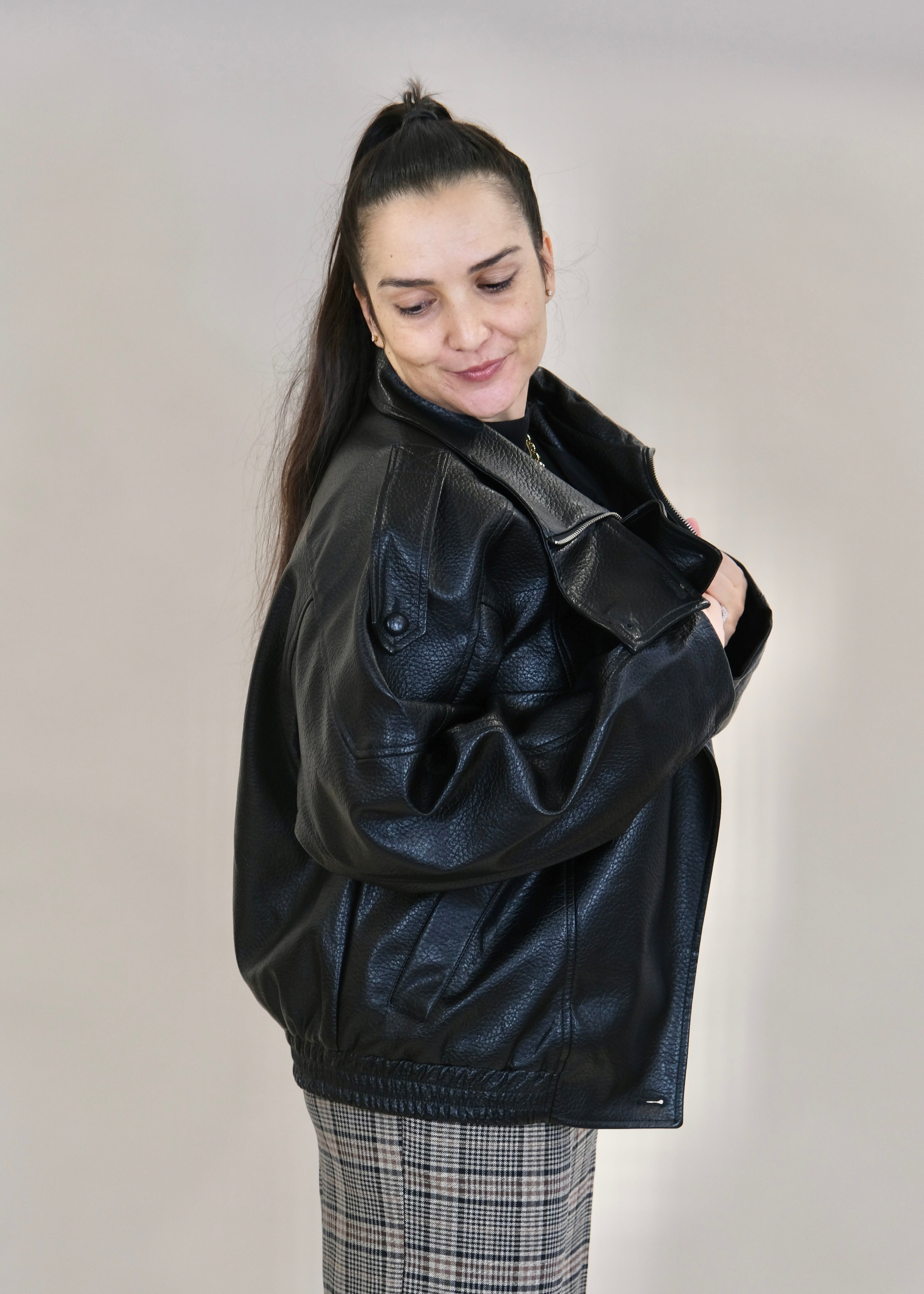 Blouson oversized FOLY noir L'adresse Corte