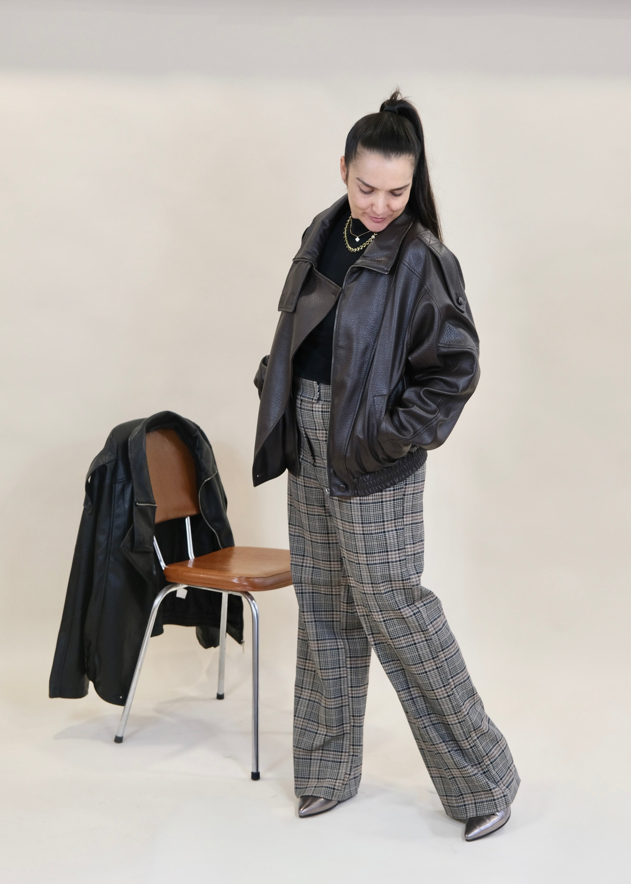 Blouson oversized FOLY chocolat L'adresse Corte