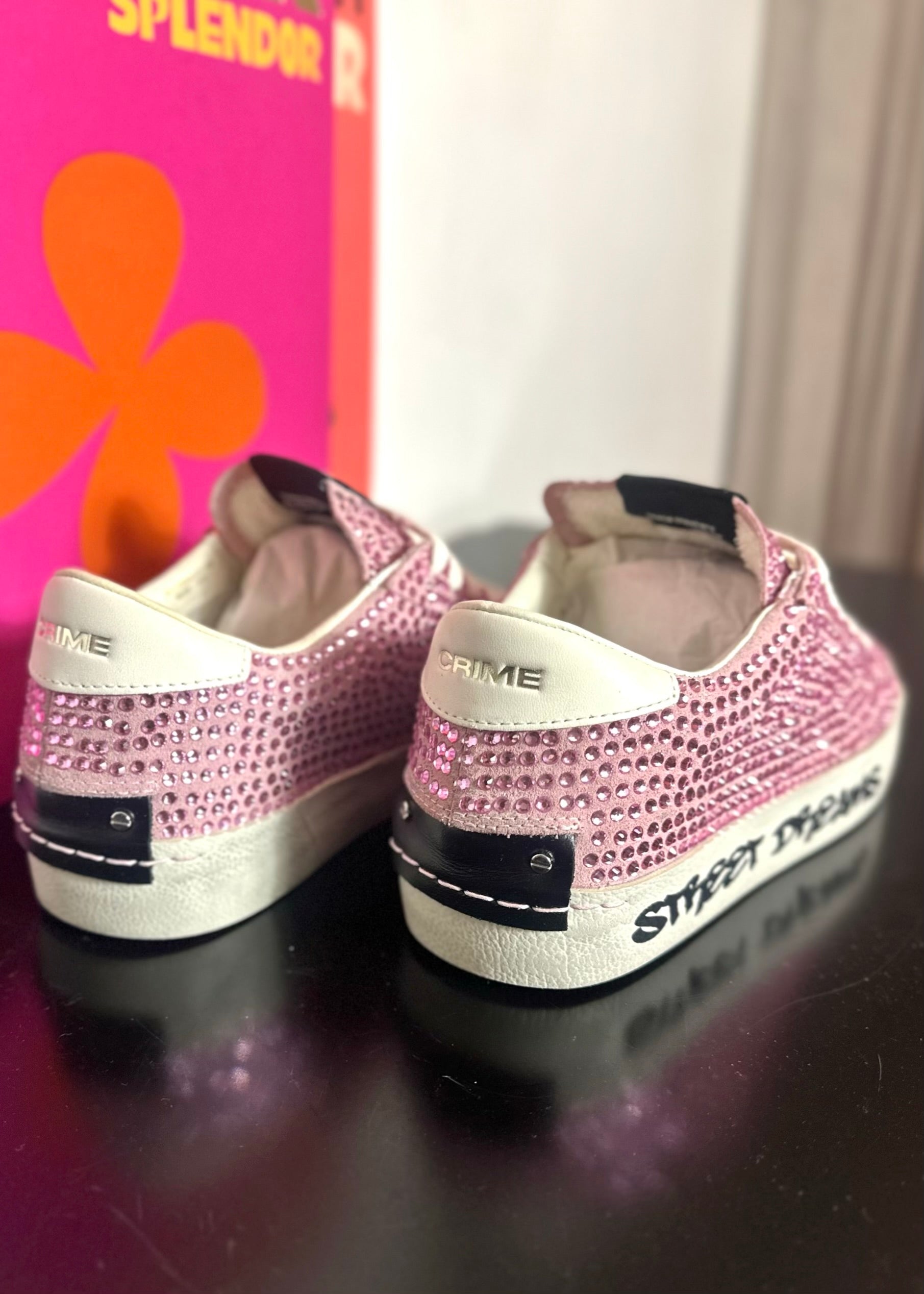 Baskets Crime London Pink Full strass - L'adresse Corte
