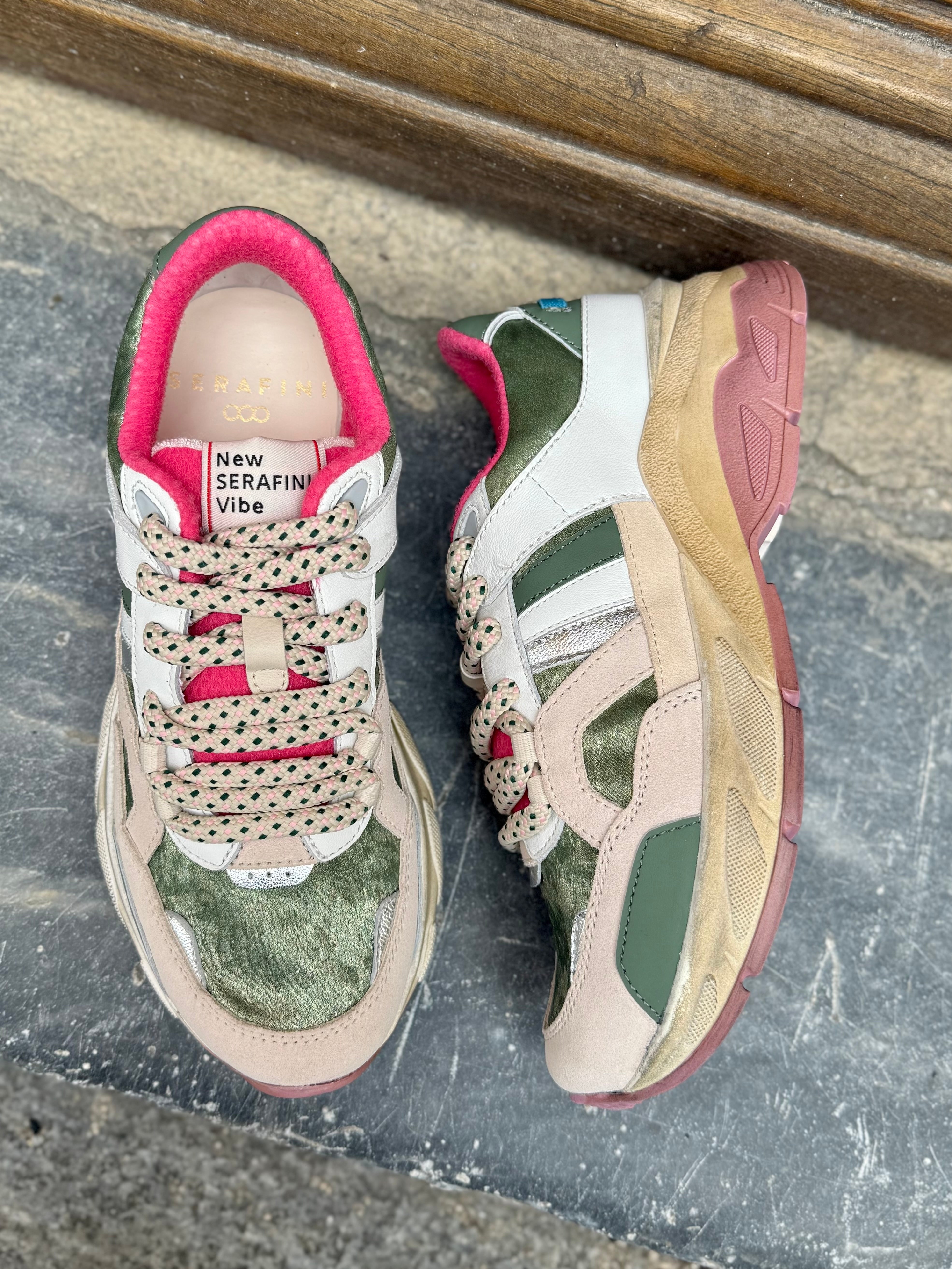 Baskets Serafini Vibe Green/Beige Serafini