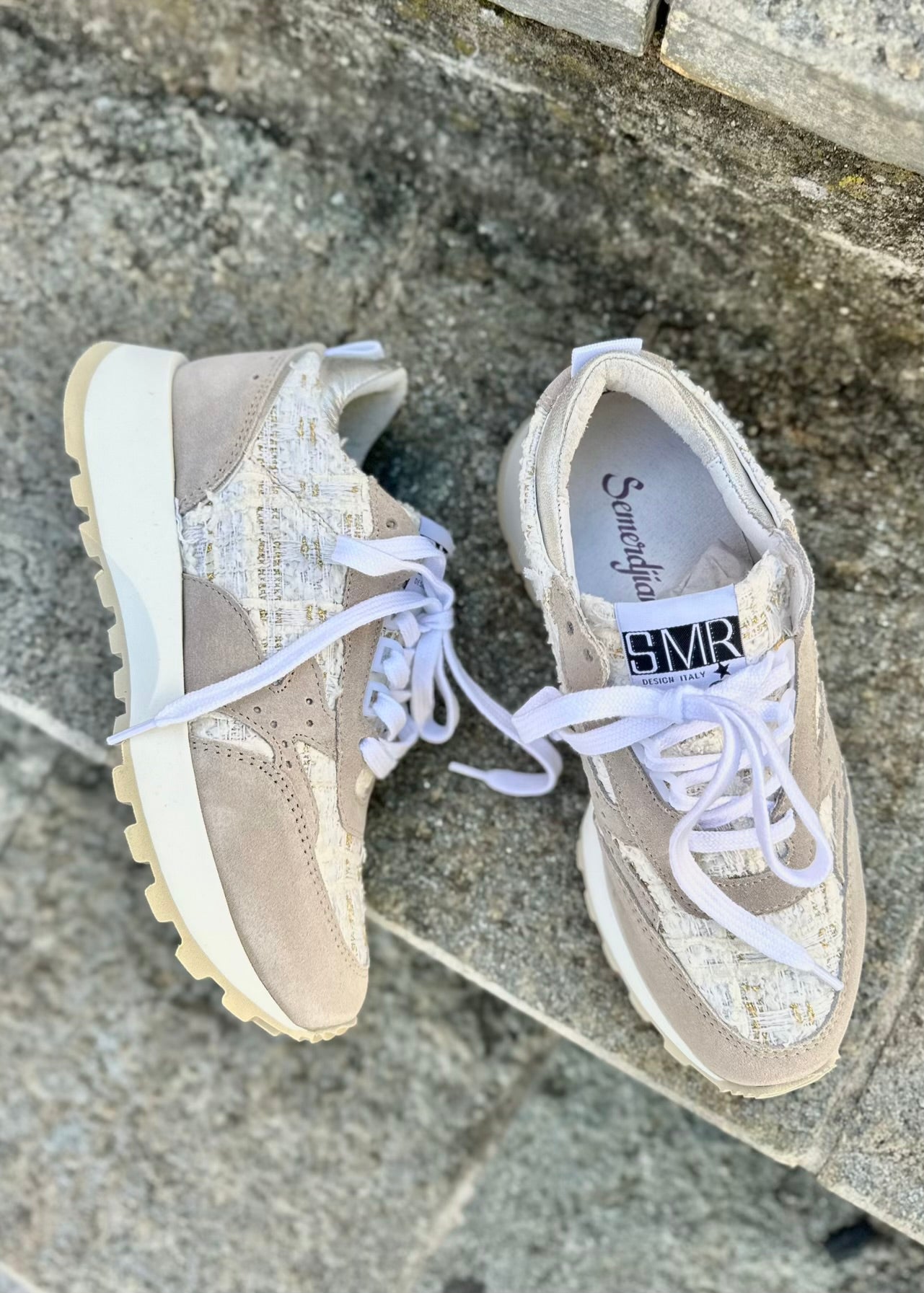 Baskets Semerdjian Balboa 11082 White Tweed - L'adresse Corte