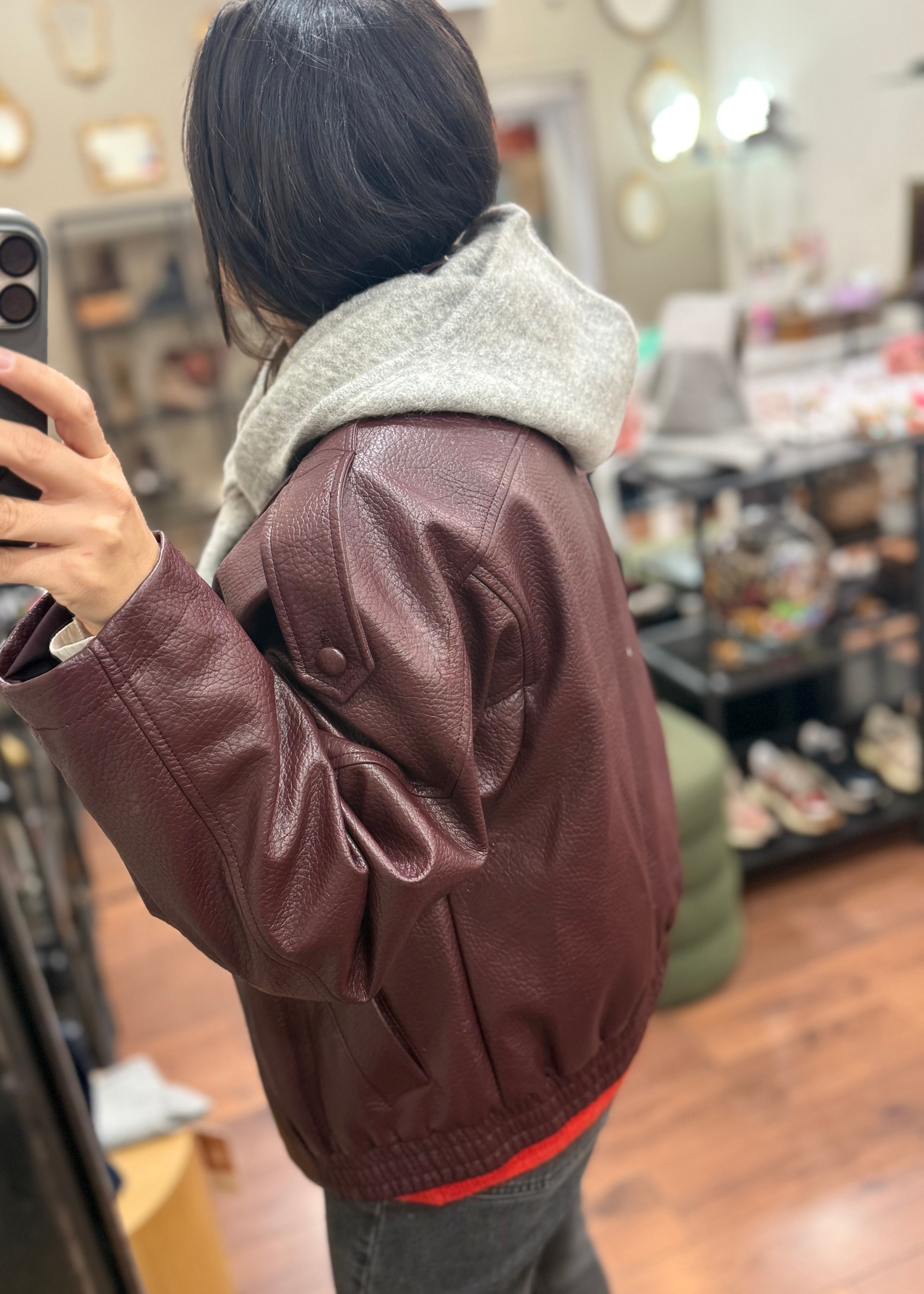 Blouson oversized FOLY bordeaux L'adresse Corte
