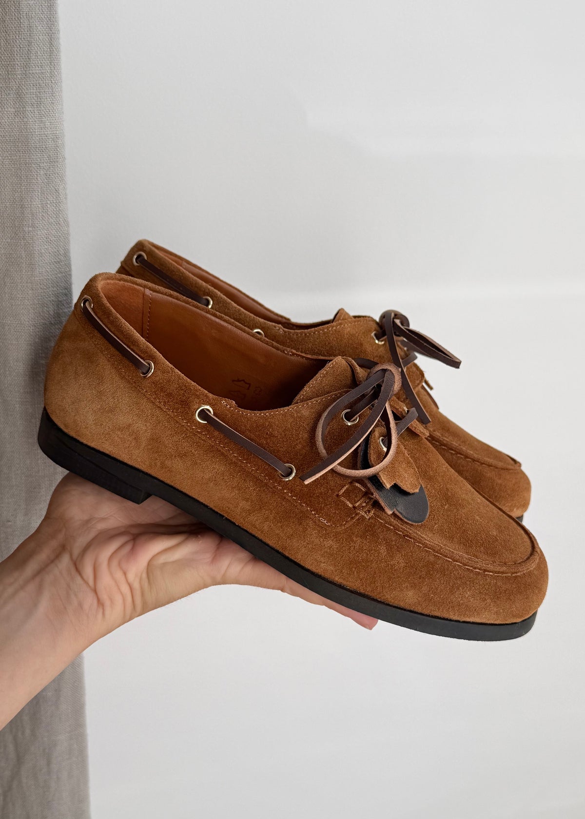 Mocassins Maison Toufet Chloé coeur Camel