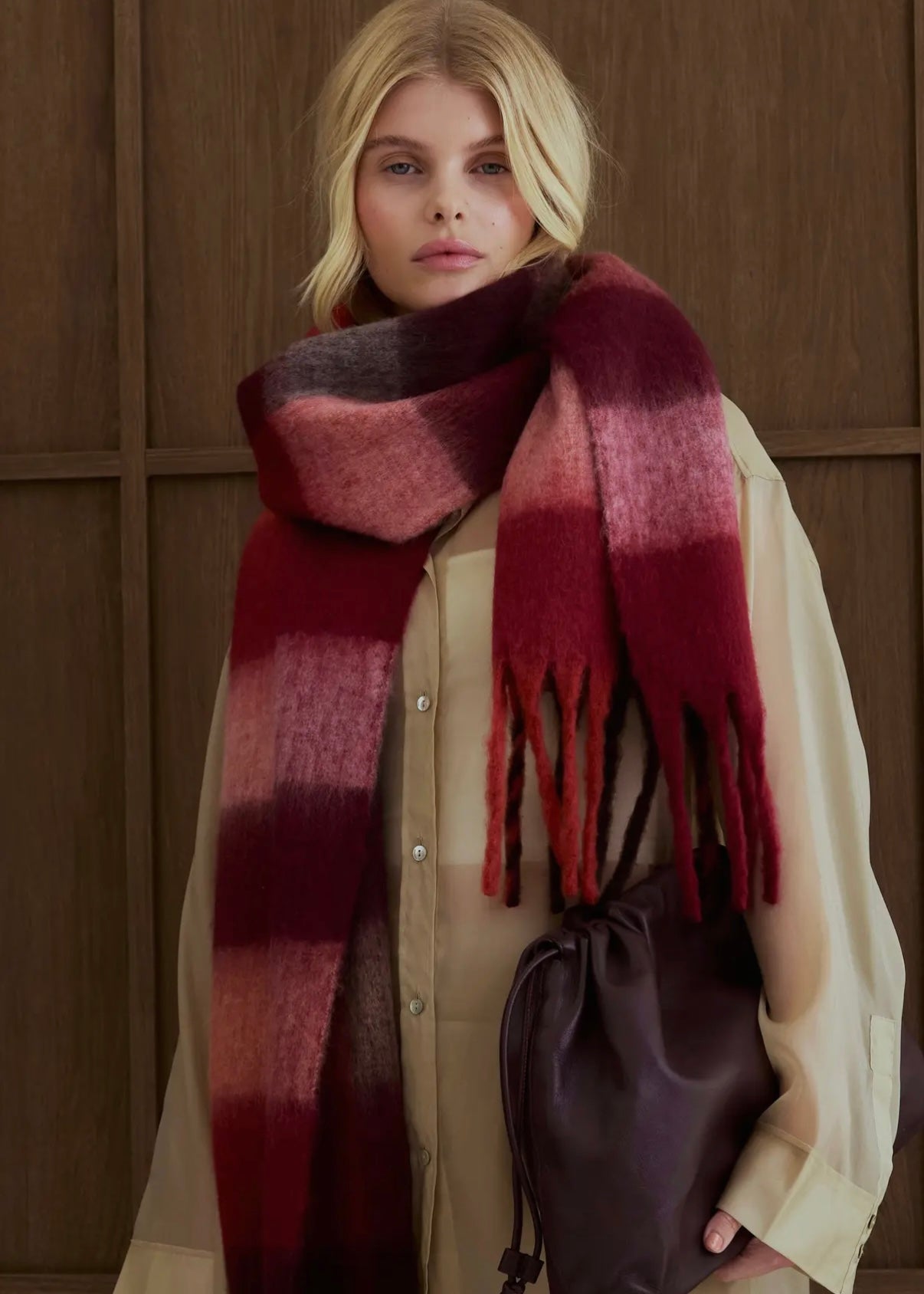 Écharpe Arctic Fox & Co - Burgundy check Arctic Fox and Co