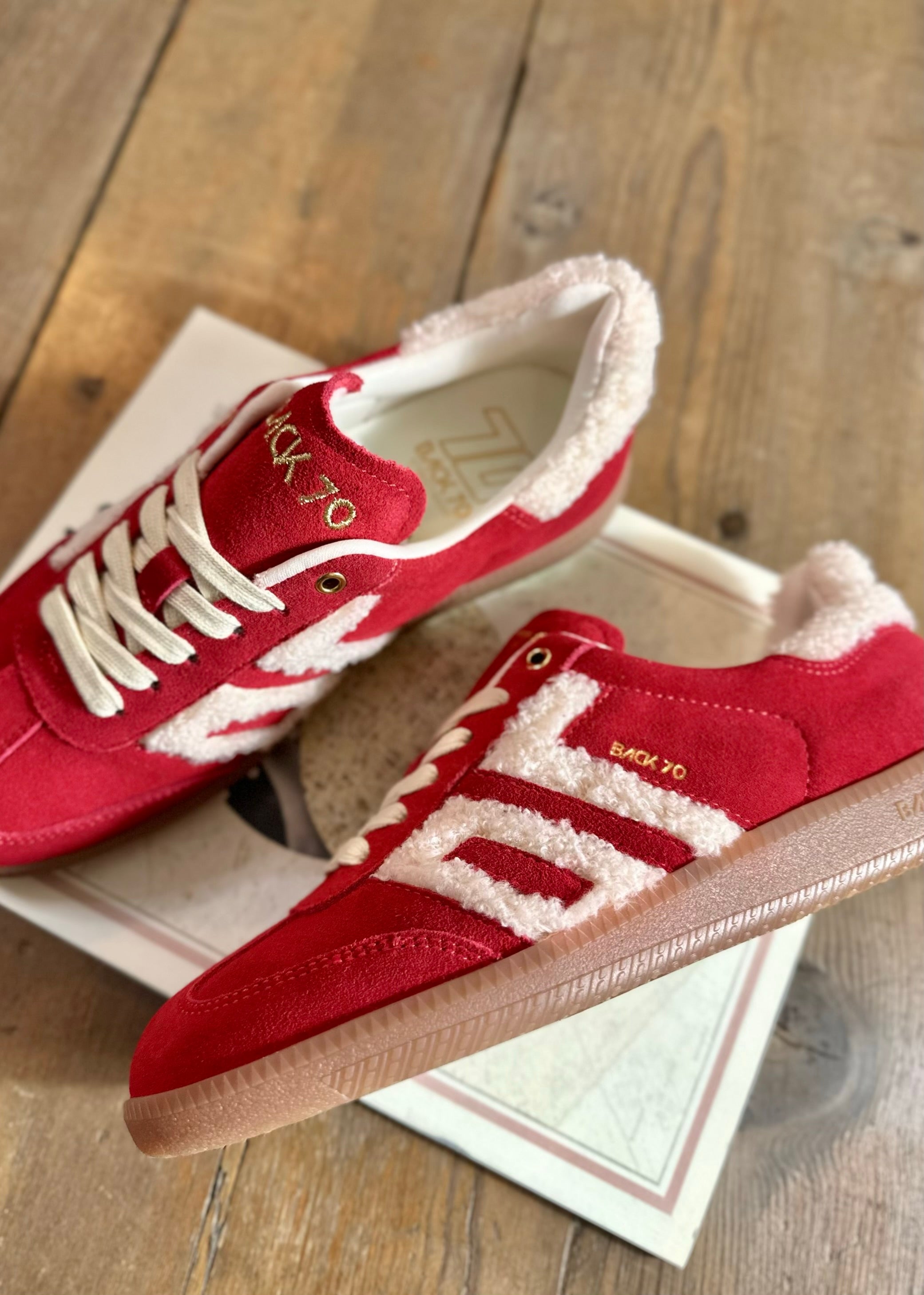 Baskets Back70 Cloud Fur/Suède Cherry - L'adresse Corte