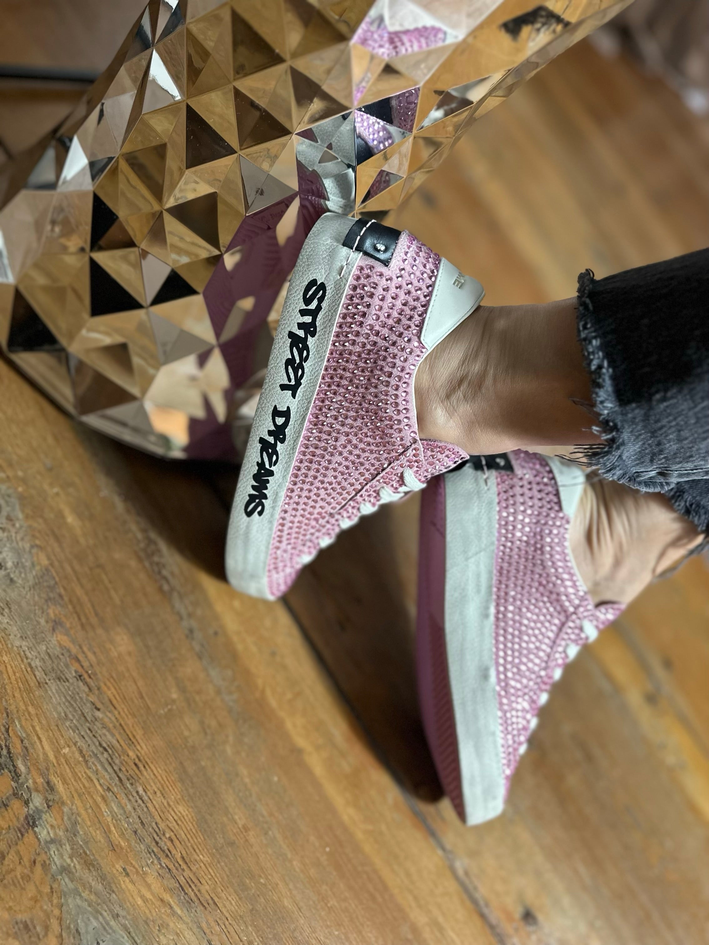 Baskets Crime London Pink Full strass - L'adresse Corte