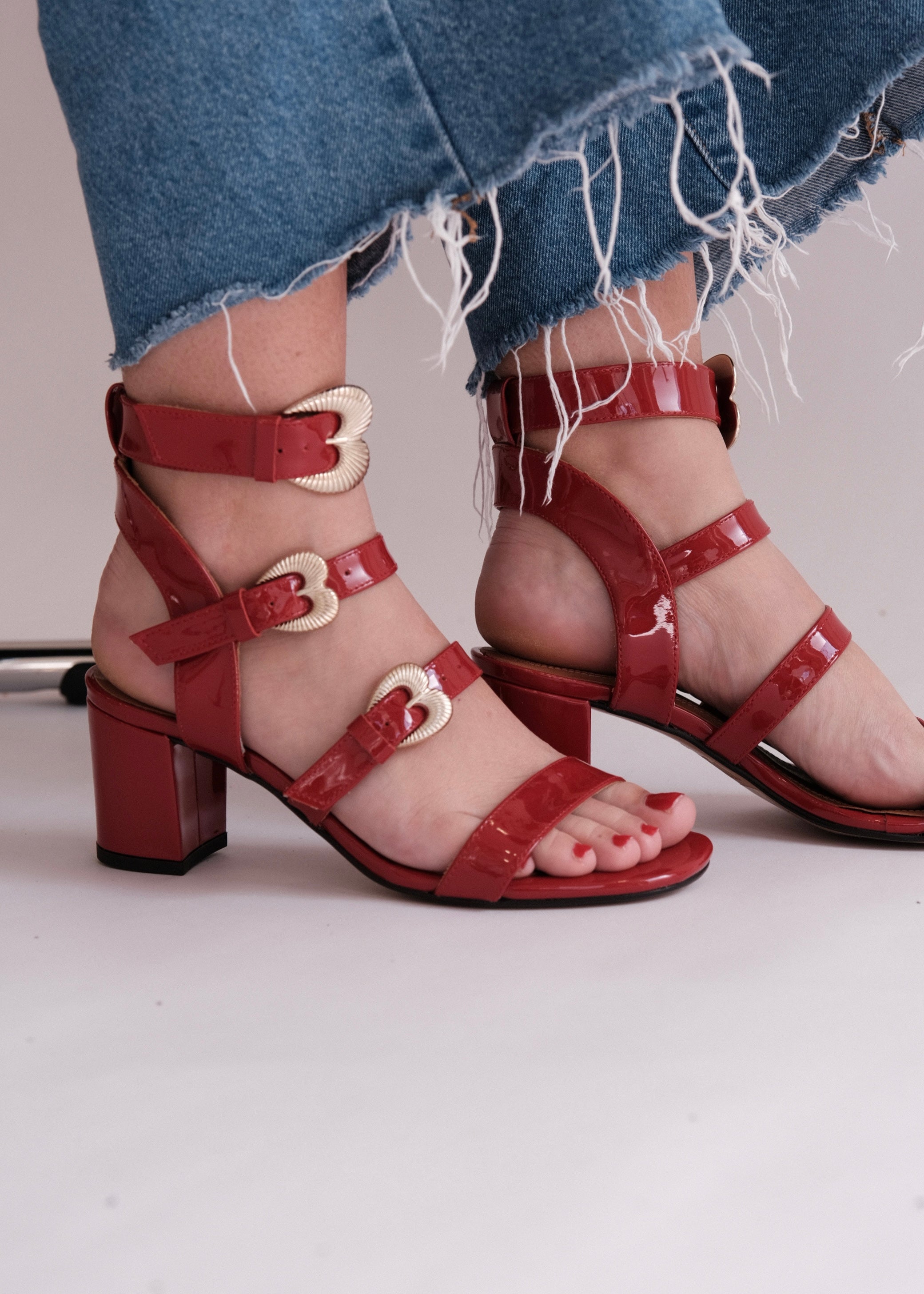 Sandales Toral Amor Charol Rojo - L'adresse Corte