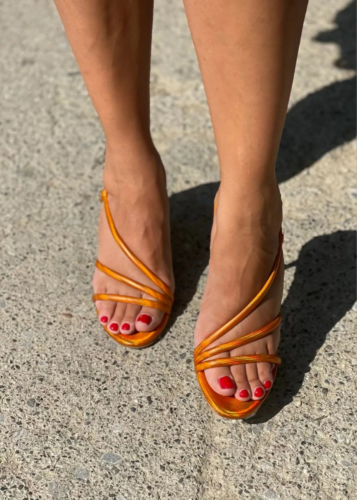 Sandales à talons Lola Cruz Seren Orange - L'adresse Corte