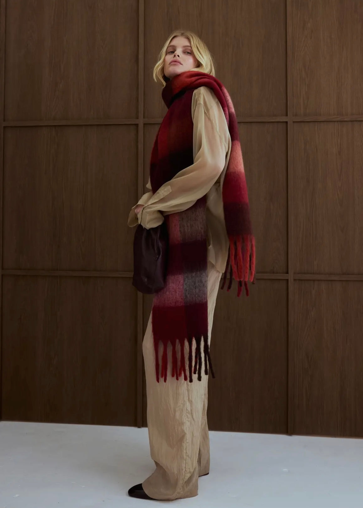 Écharpe Arctic Fox & Co - Burgundy check Arctic Fox and Co