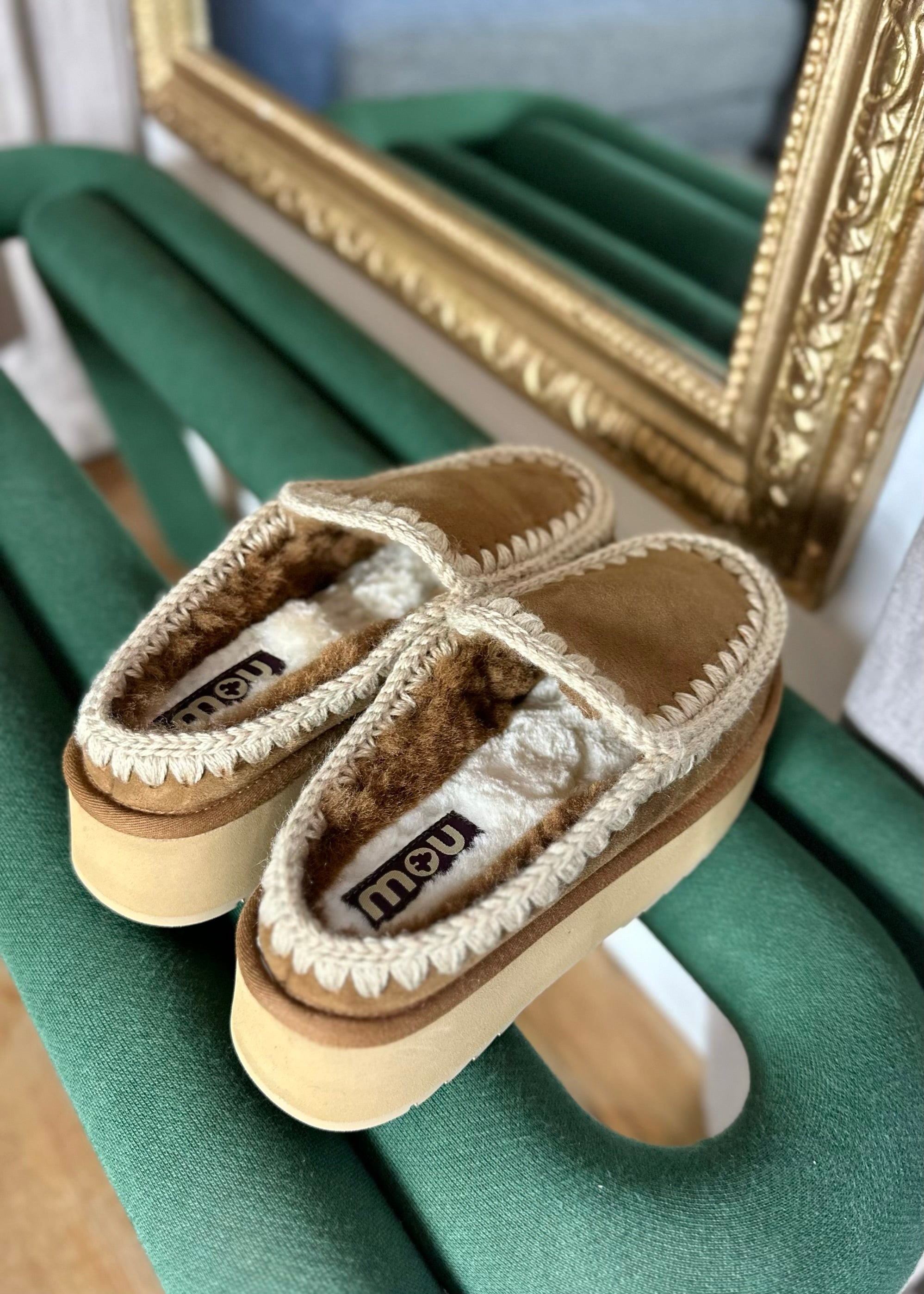 Sabots Mou Clog Eskimo platform Cognac - L'adresse Corte