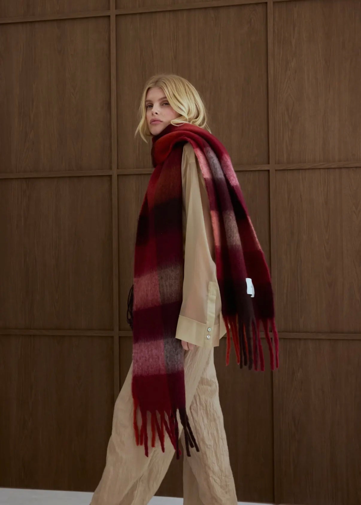 Écharpe Arctic Fox & Co - Burgundy check Arctic Fox and Co