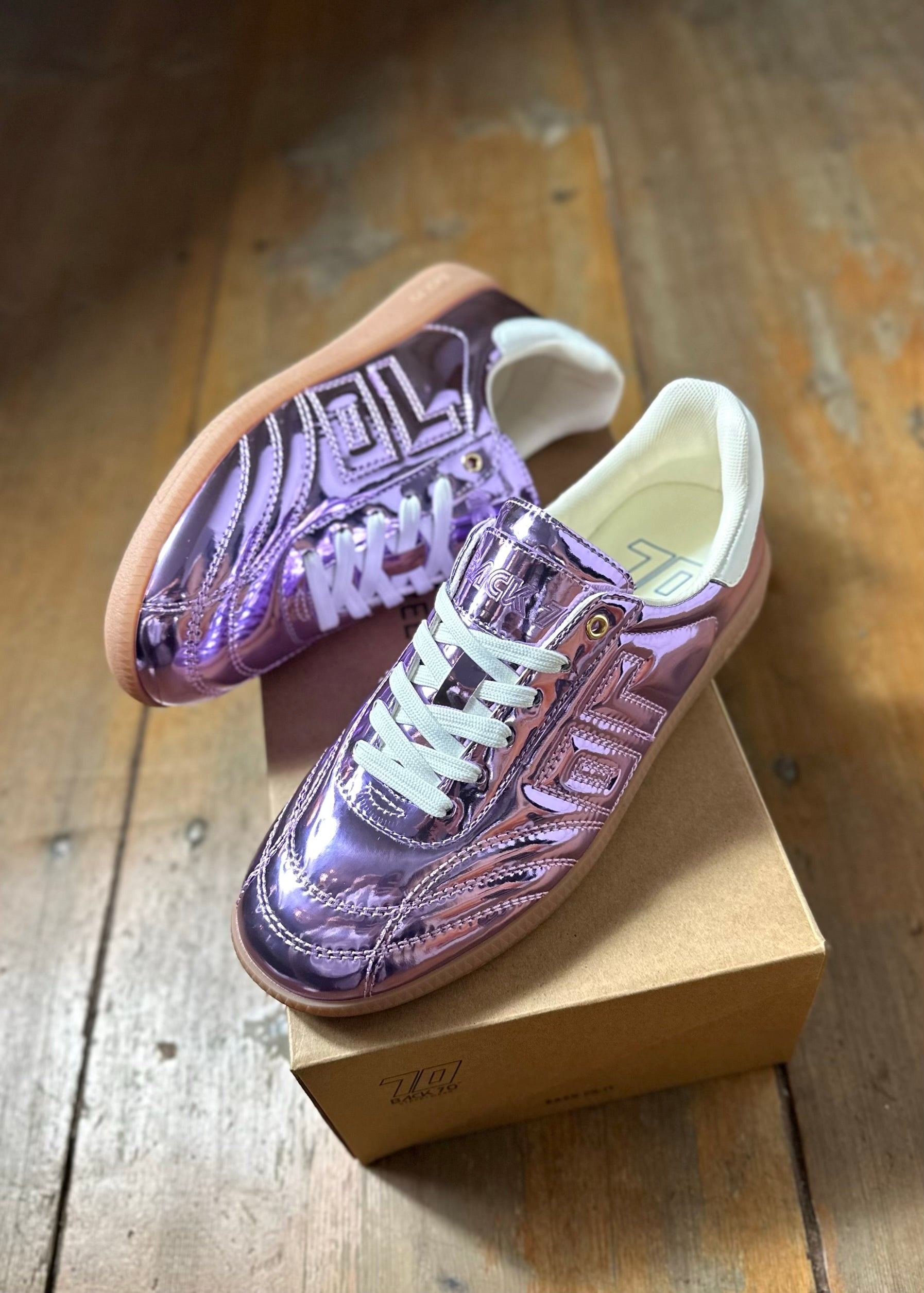 Baskets Back70 Fluffy Metallic purple - L'adresse Corte