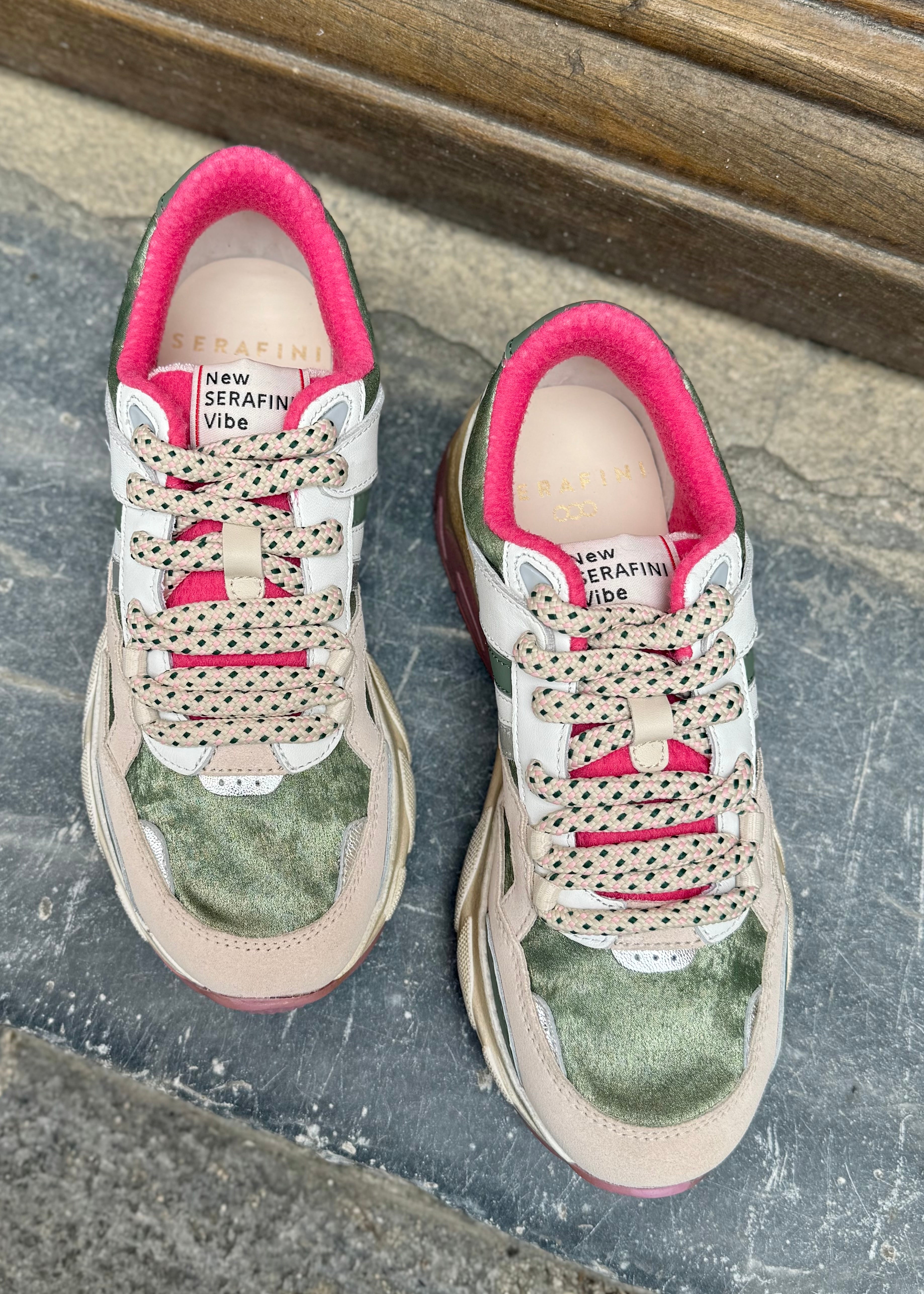 Baskets Serafini Vibe Green/Beige Serafini