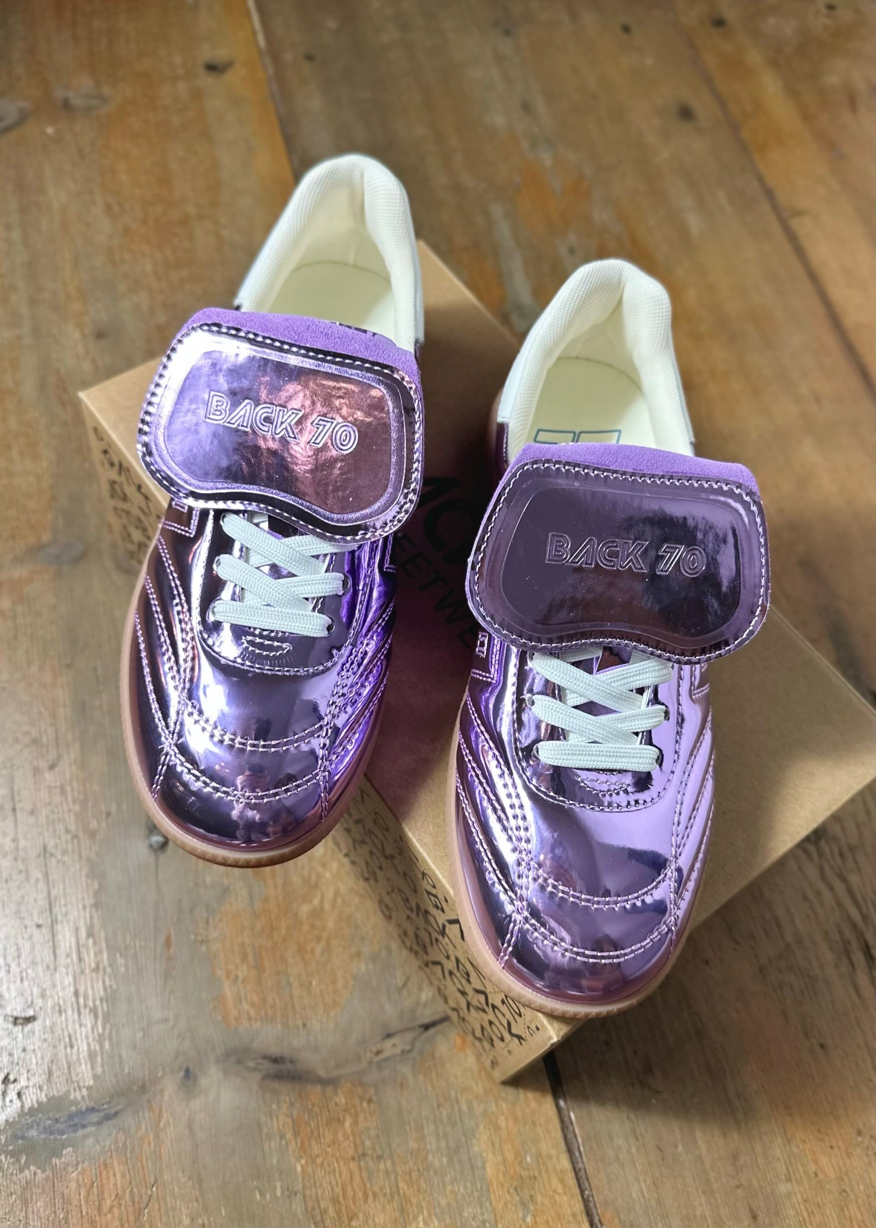 Baskets Back70 Fluffy Metallic purple - L'adresse Corte
