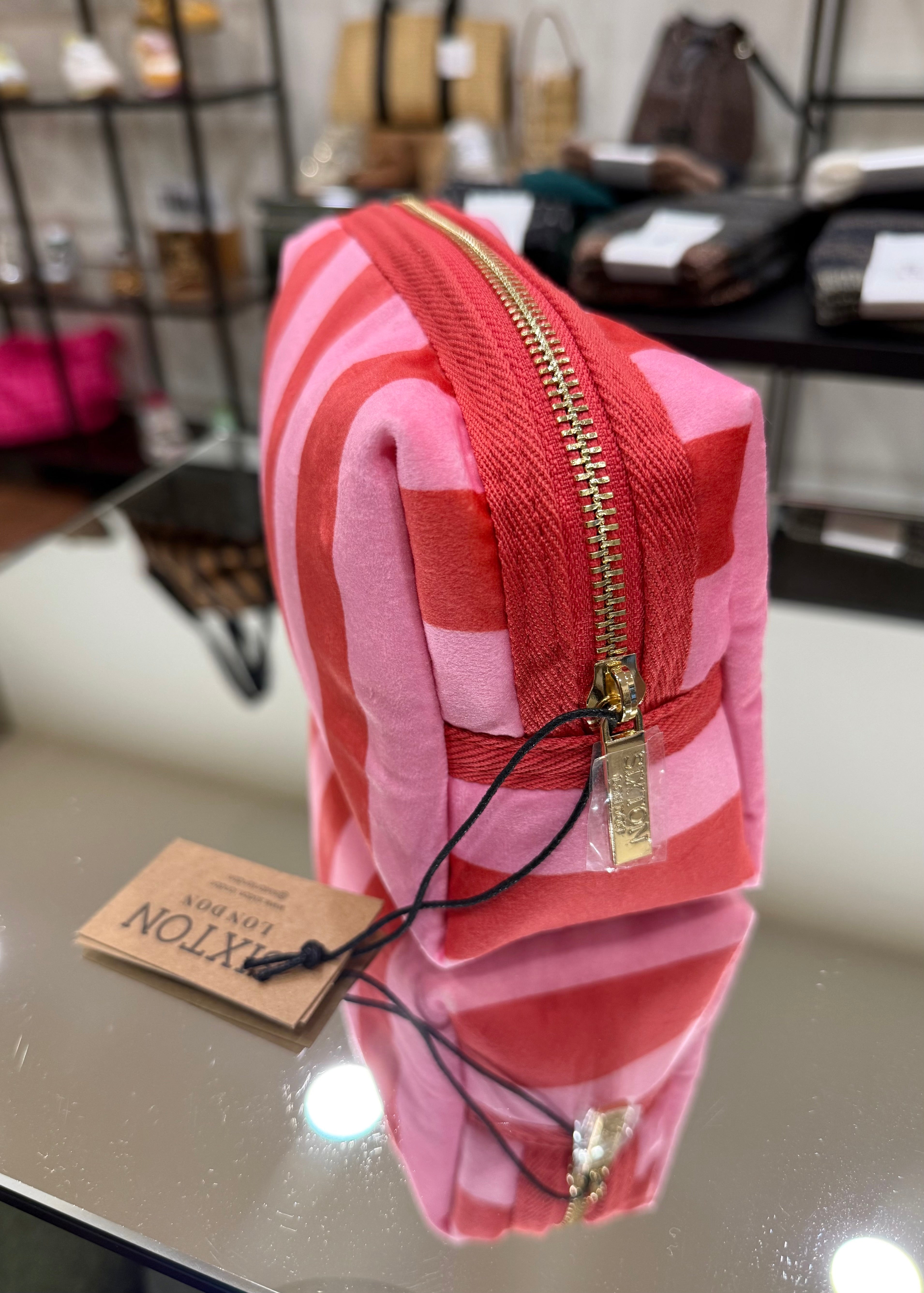Trousse Sixton London - Rose rayé Broche Sunray - L'adresse Corte