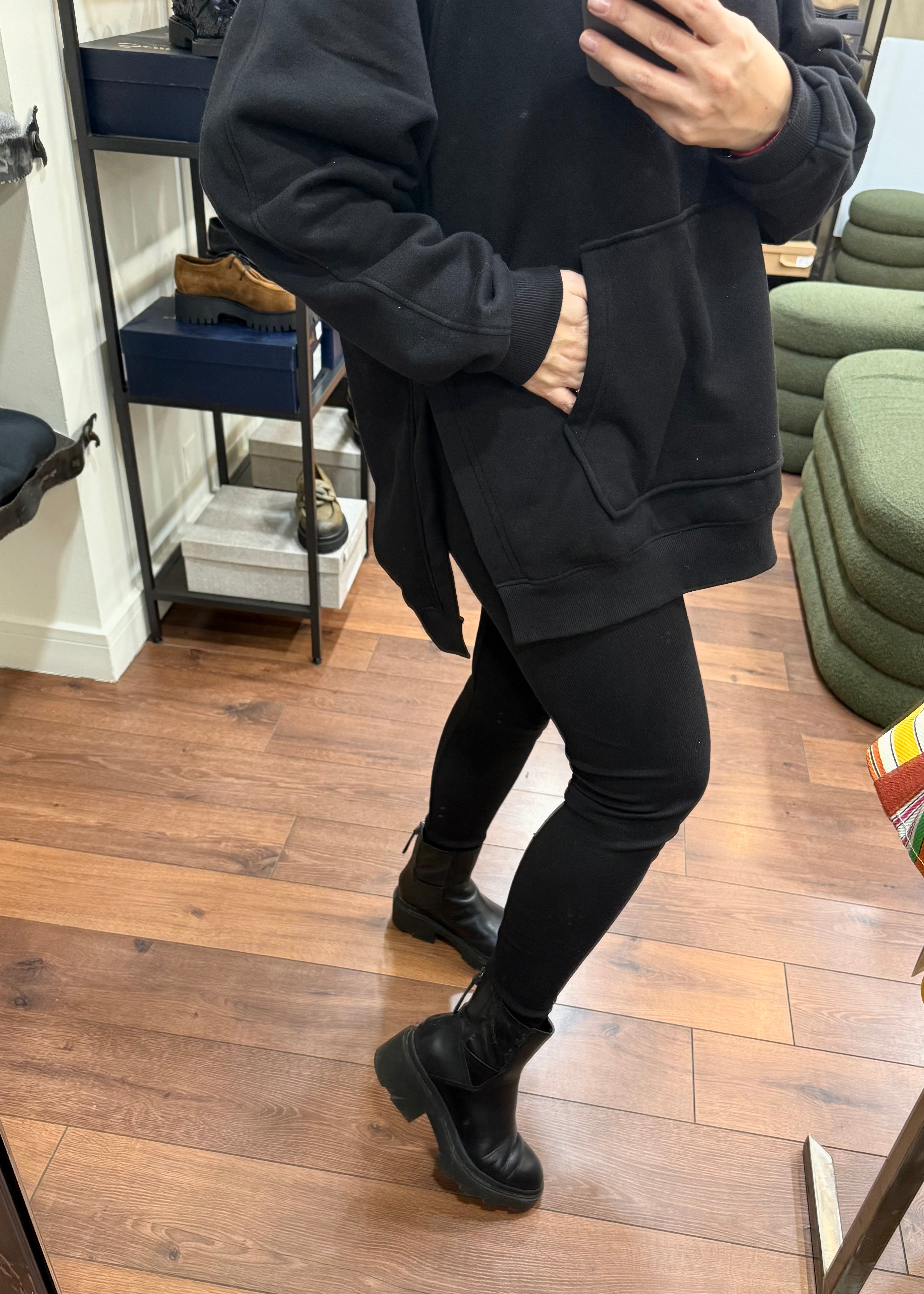 Ensemble oversized Sweat/legging noir - L'adresse Corte