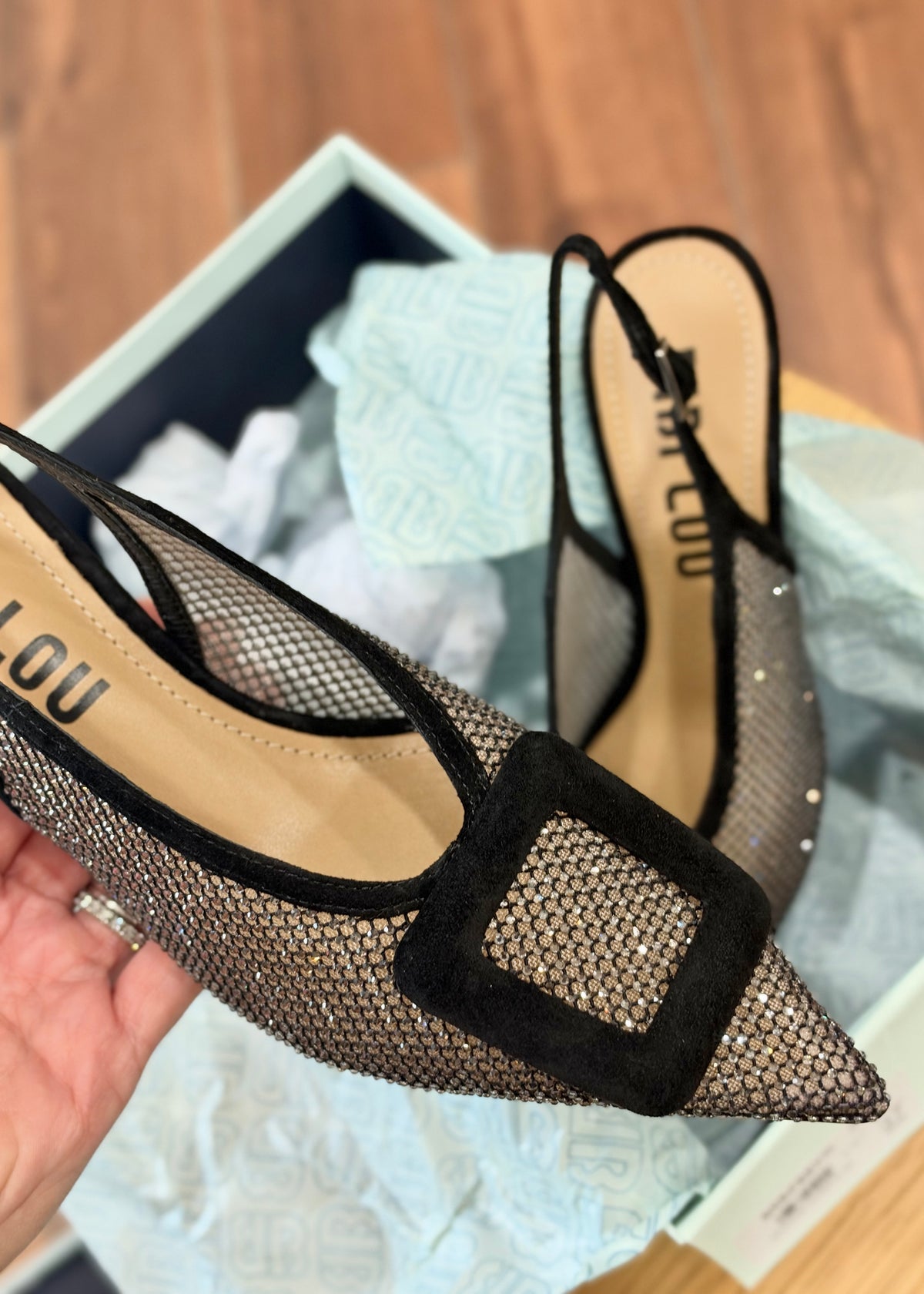 Slingbacks Bibi Lou Bonnie Noir - L'adresse Corte