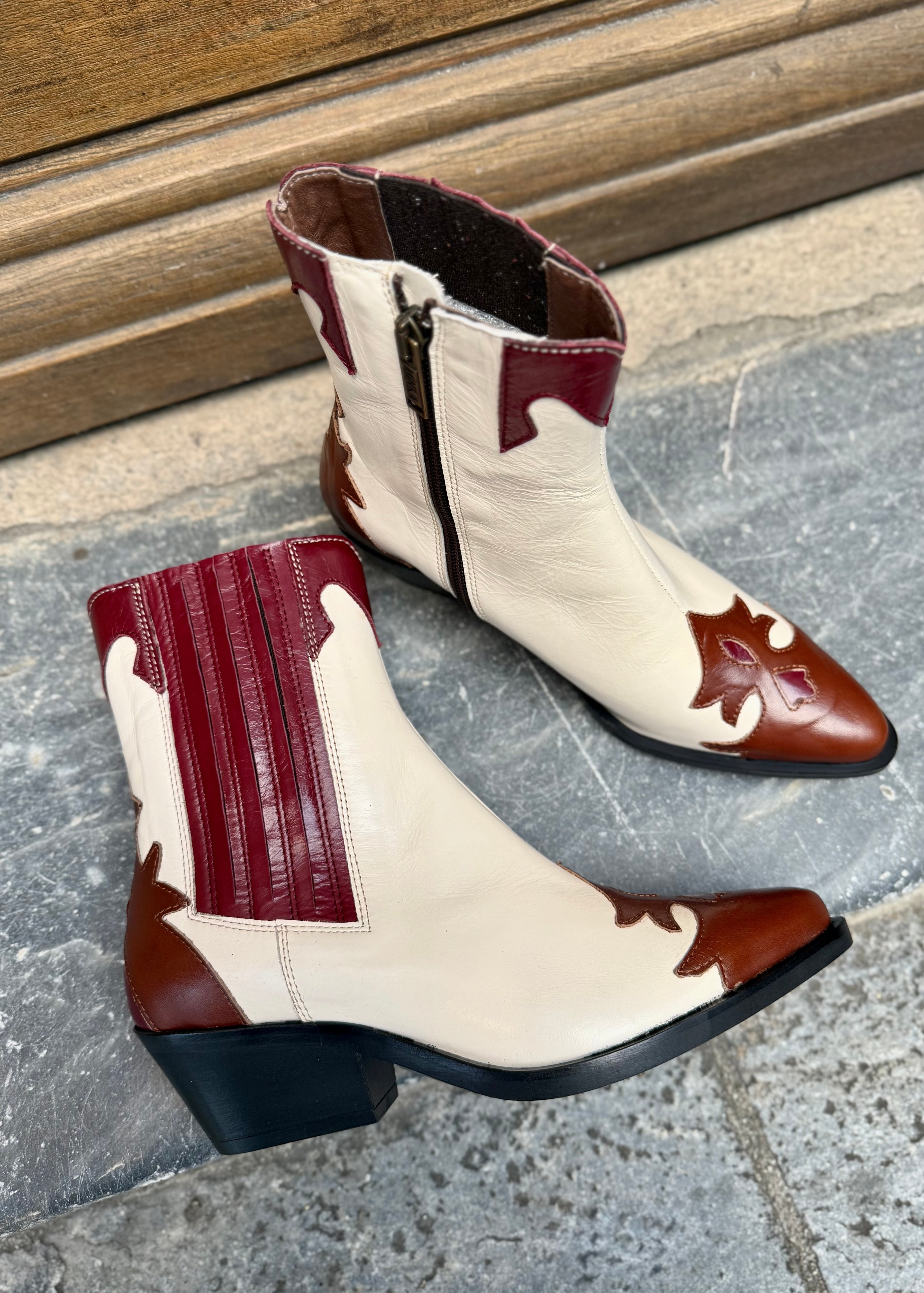 Bottines santiag Minka Jamais bordeaux Minka Design