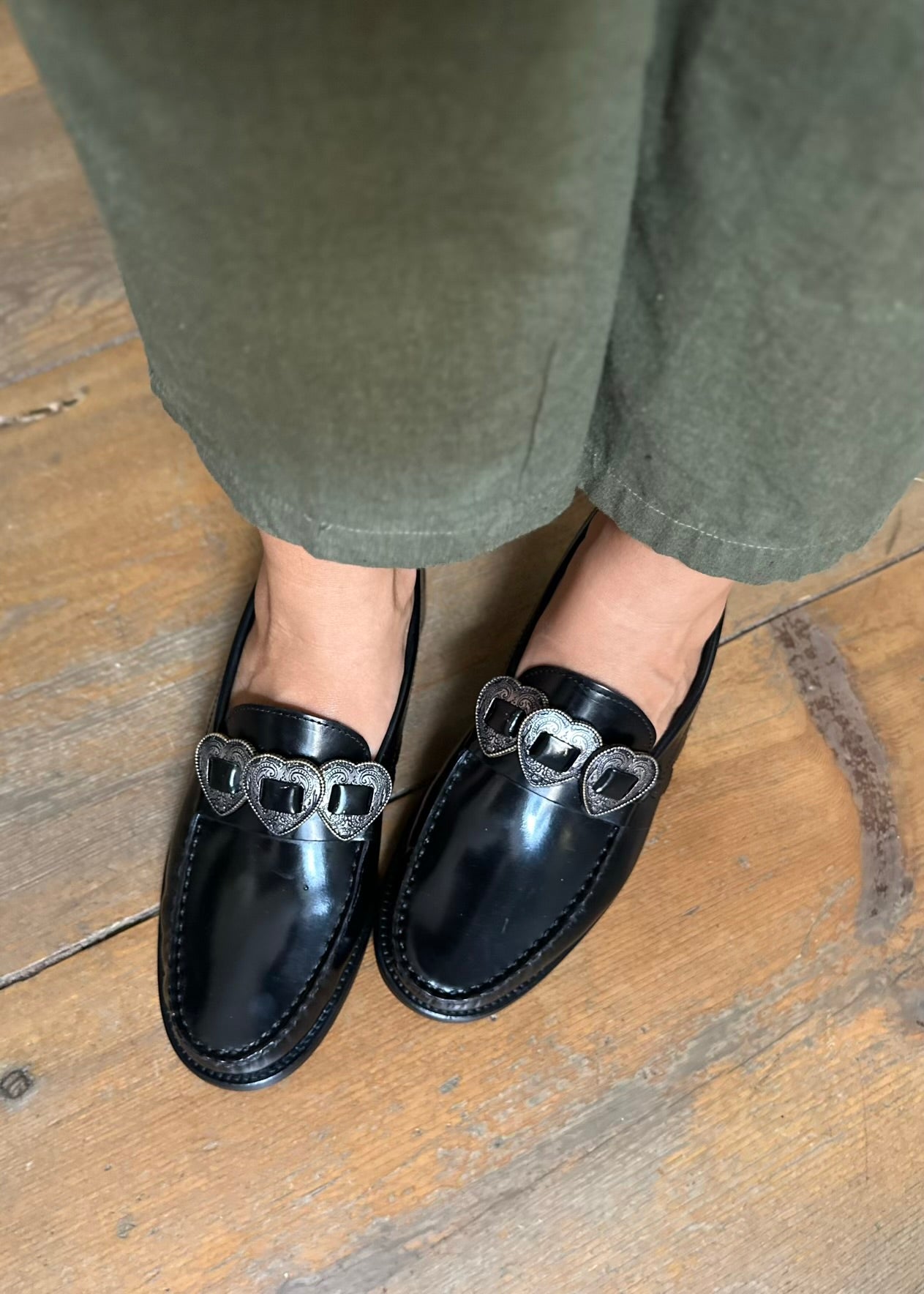 Mocassins Toral Elia Heart Black - L'adresse Corte