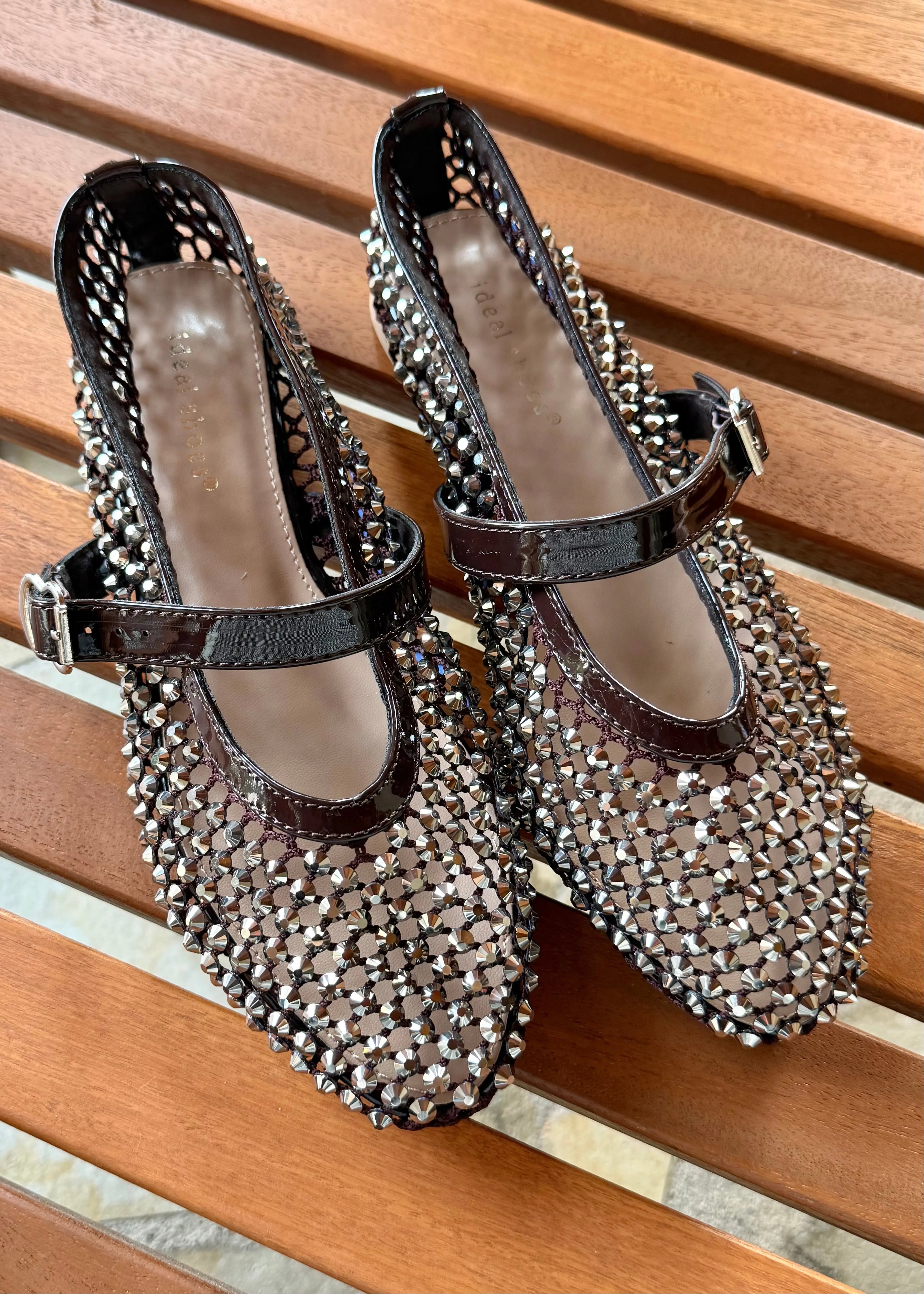 Ballerines NOA Brown/Strass L'adresse Corte