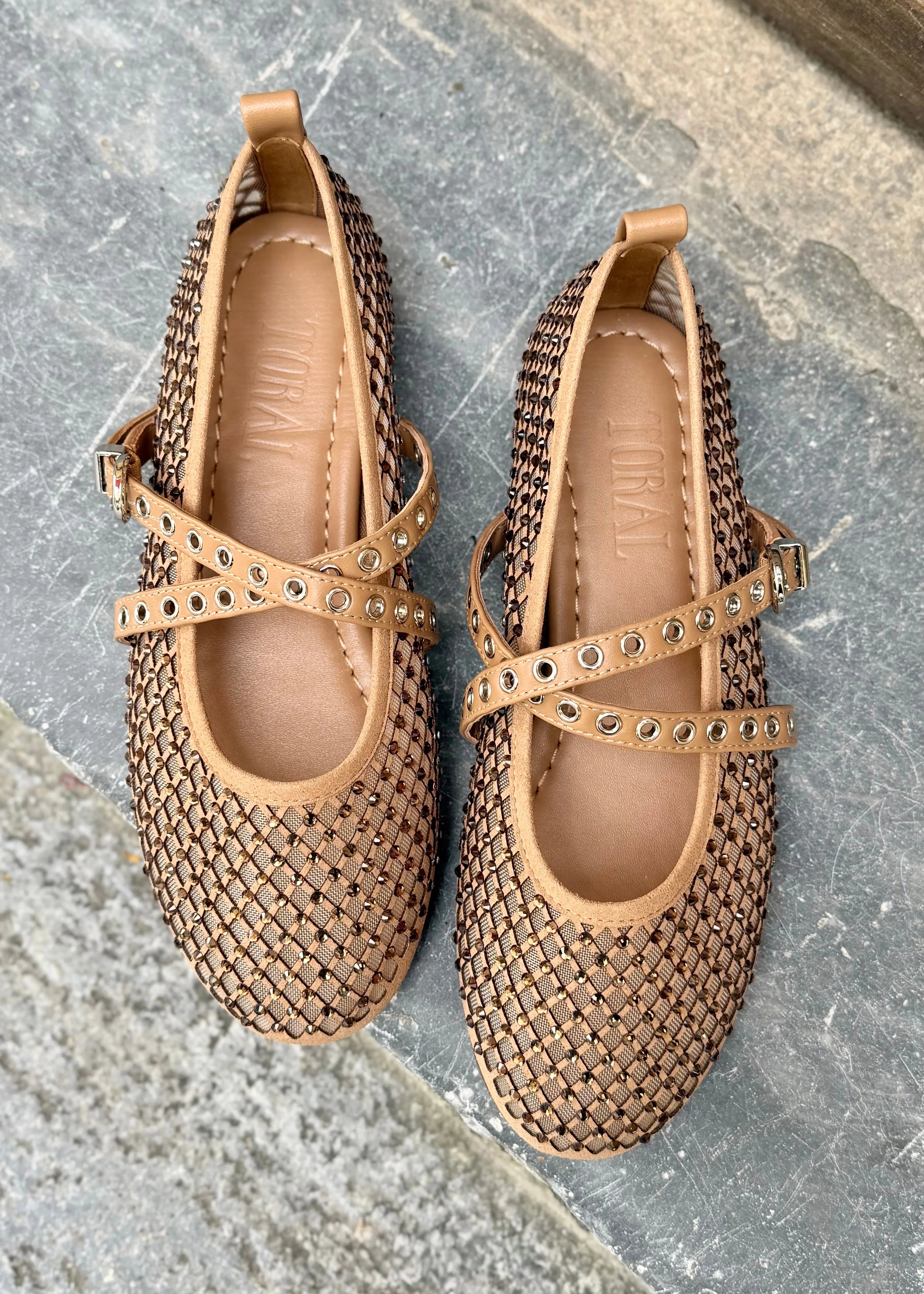 Ballerines Toral Vilma Camel strass Toral shoes