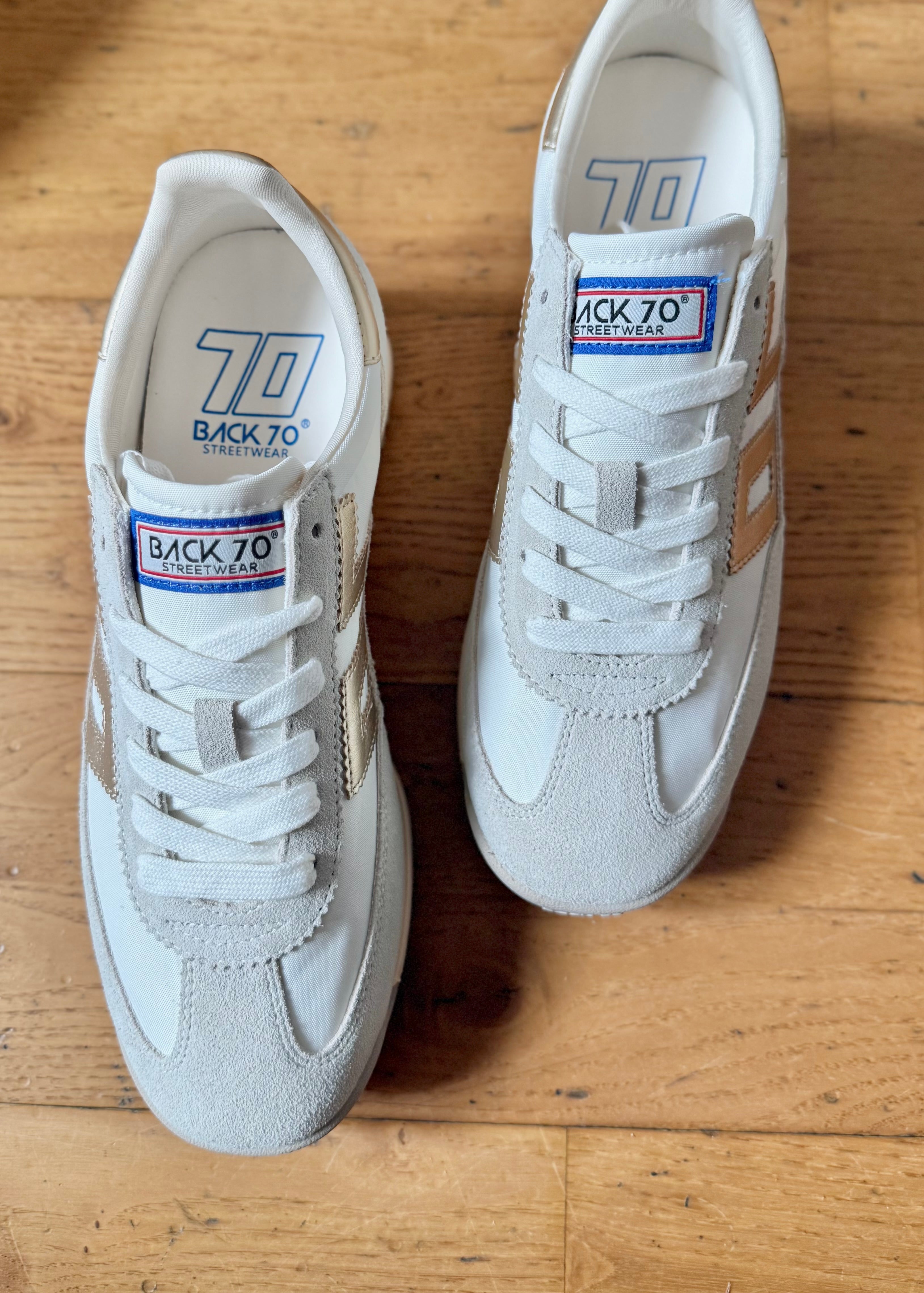 Baskets back70 barkley suède white gold