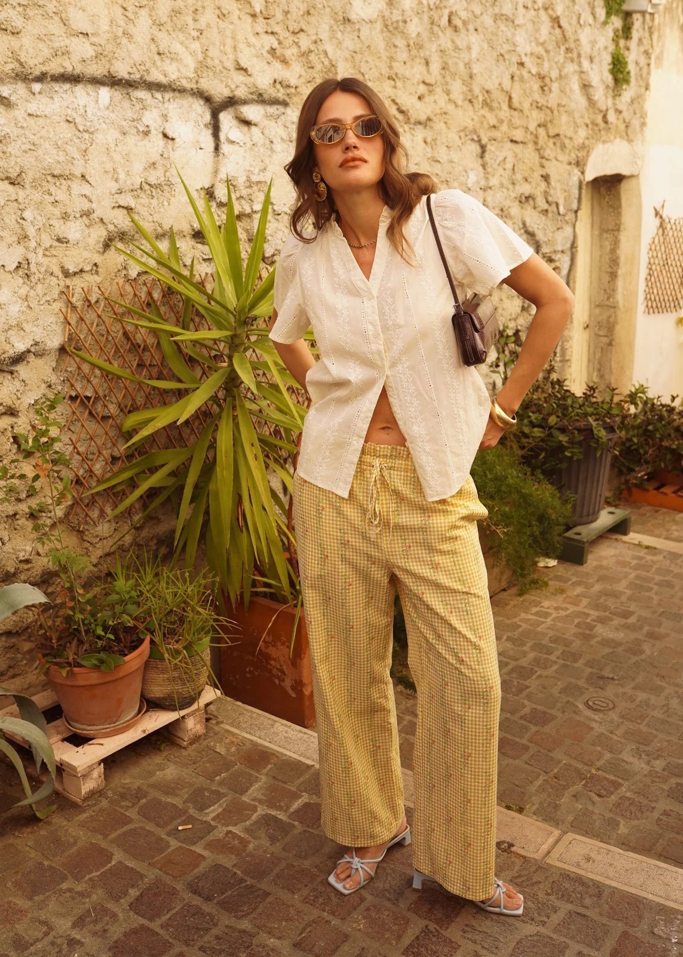 Blouse Paloma broderies écru L'adresse Corte