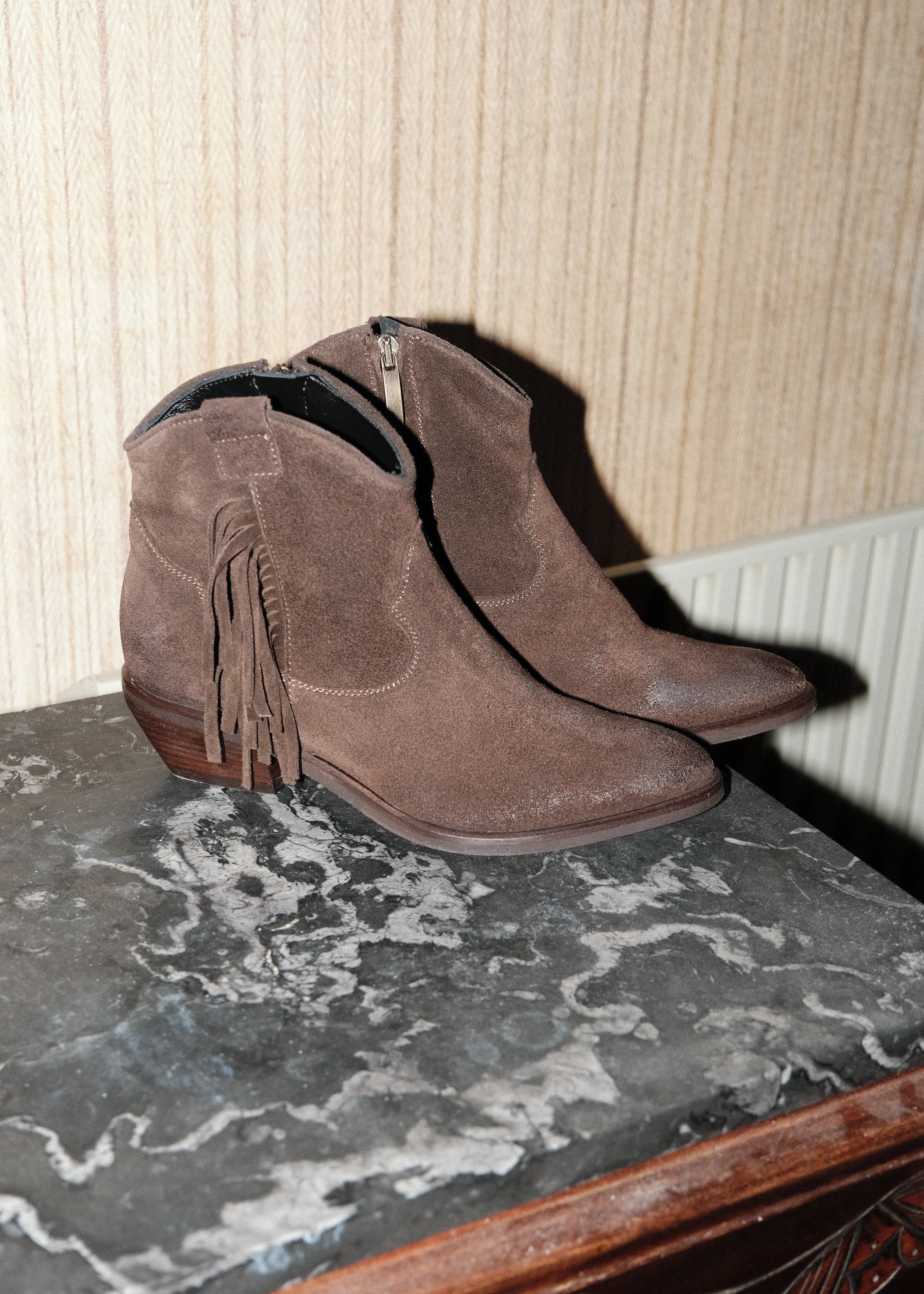 Bottines à franges Niche velours Marron Niche scarpe