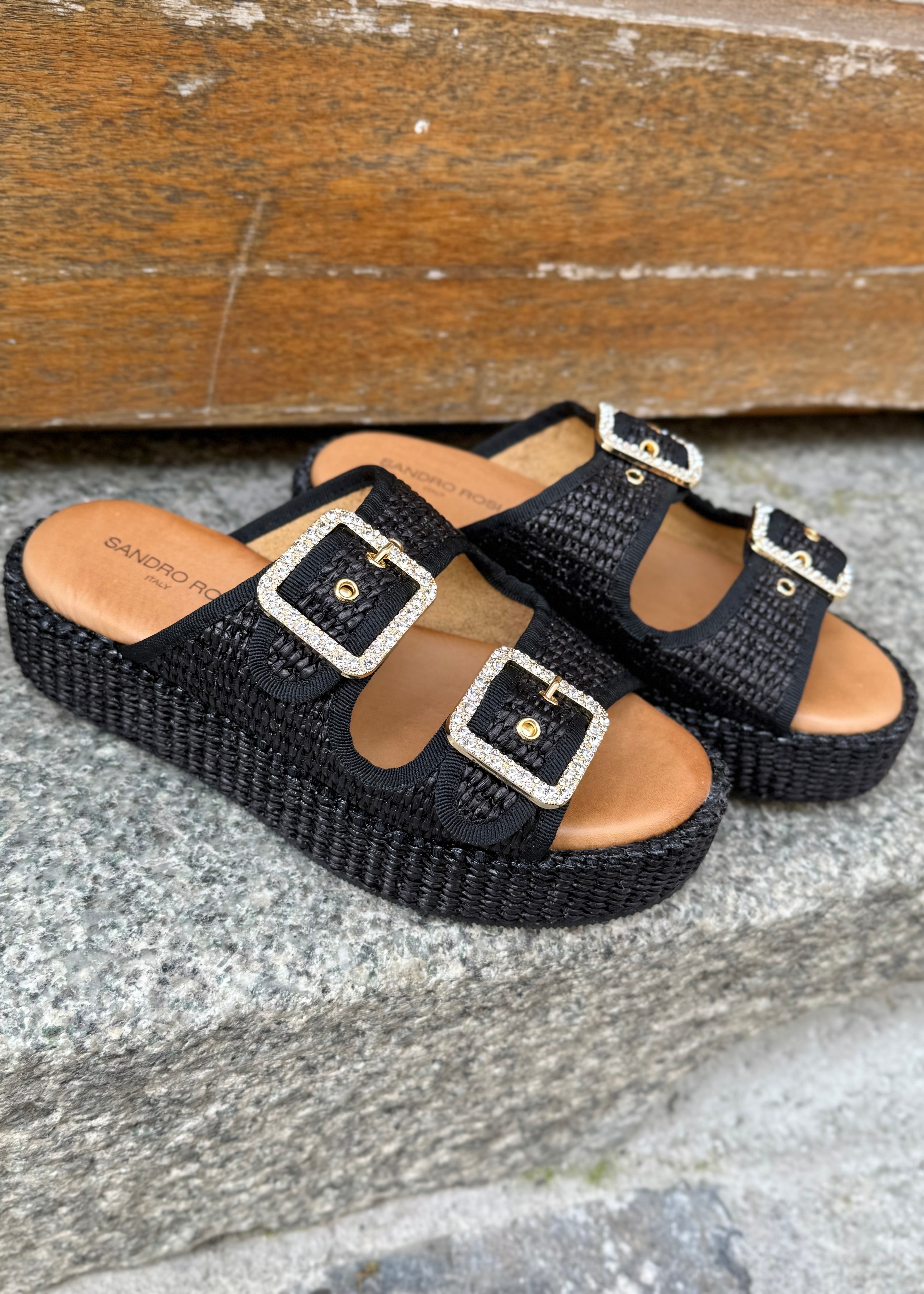 Mules plateformes Sandro Rosi Nero - L'adresse Corte