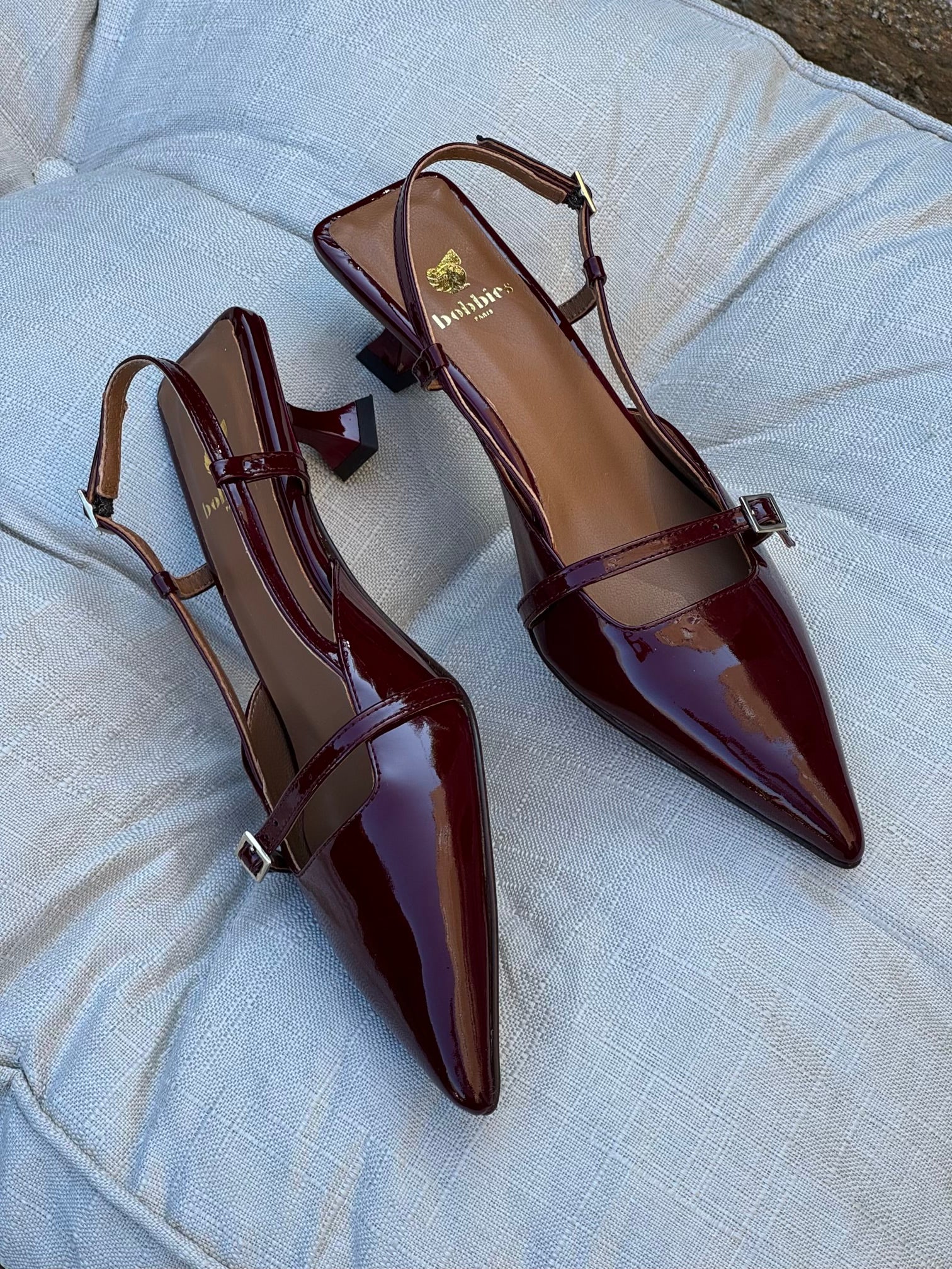 Escarpins Bobbies Reem Bordeaux - L'adresse Corte