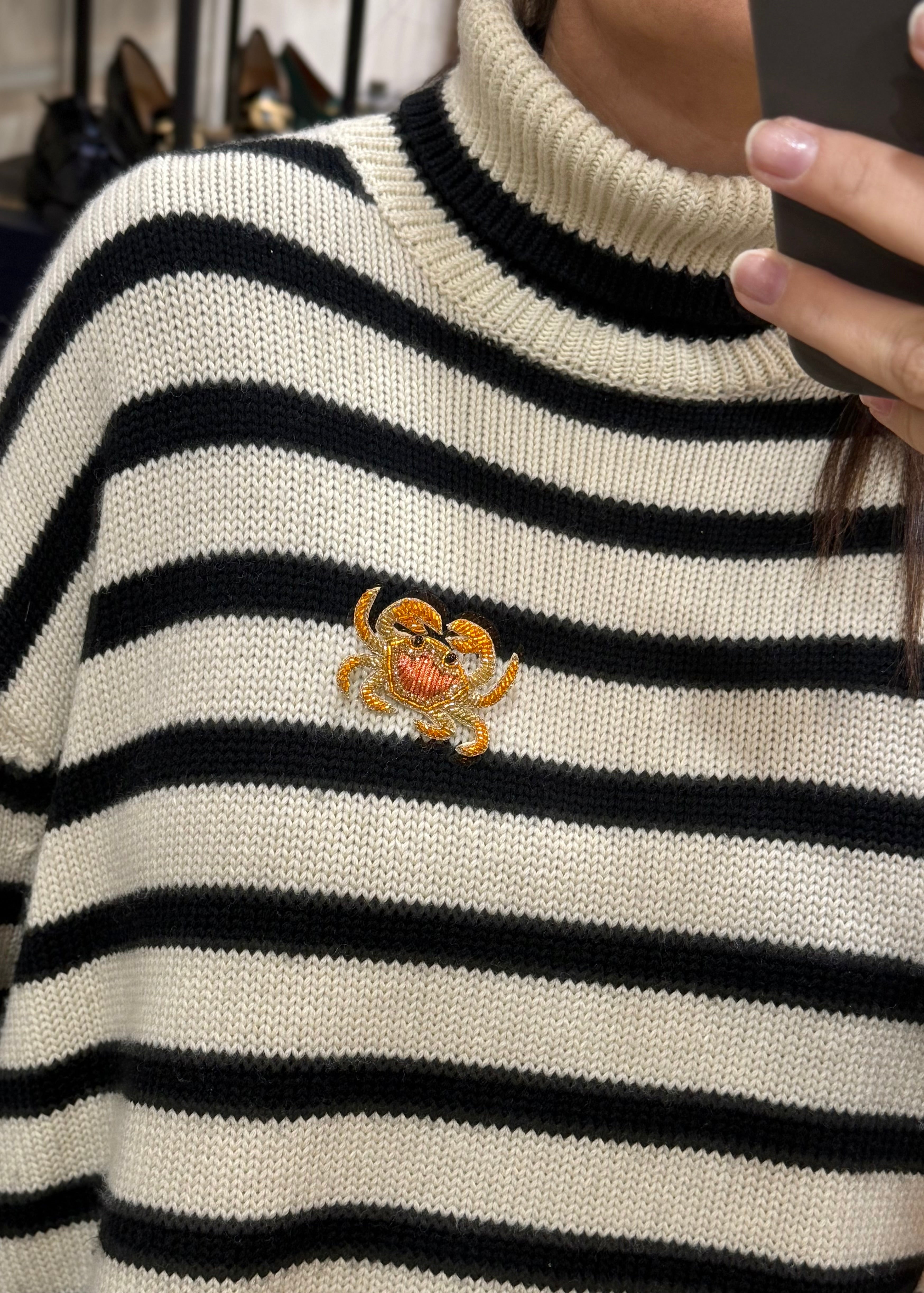 Broche Crabe brodée - Sixton London - L'adresse Corte