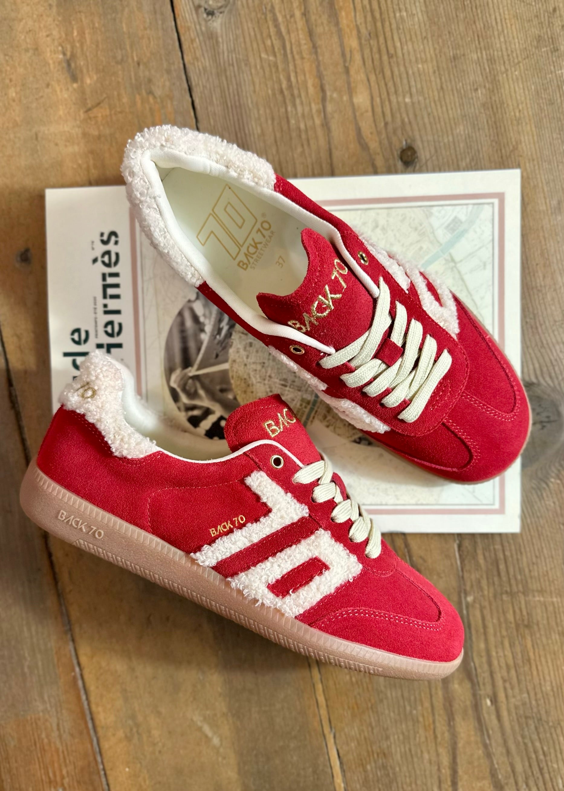 Baskets Back70 Cloud Fur/Suède Cherry - L'adresse Corte