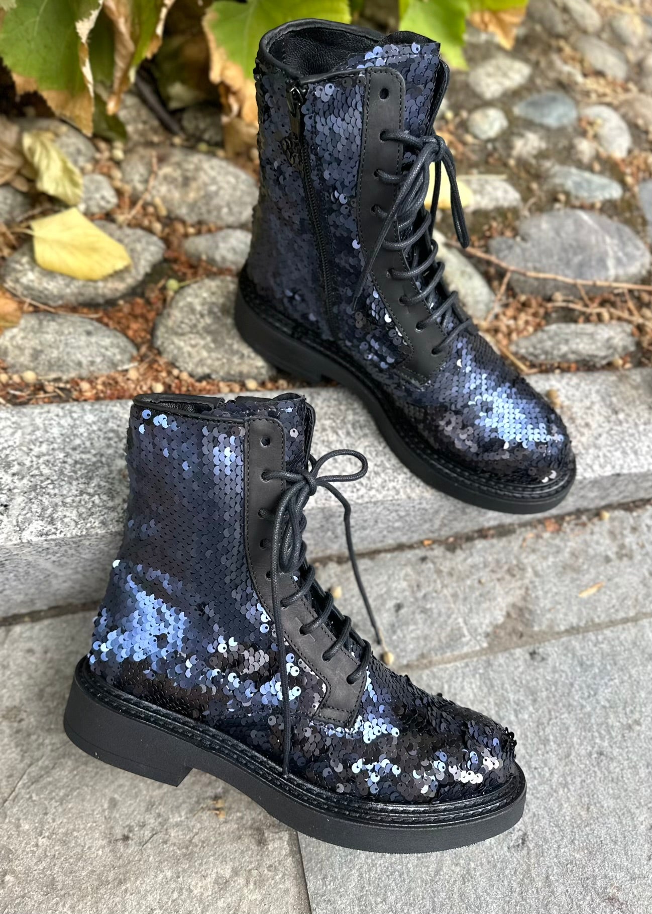 Bottines Semerdjian M112 Glitter Navy - L'adresse Corte